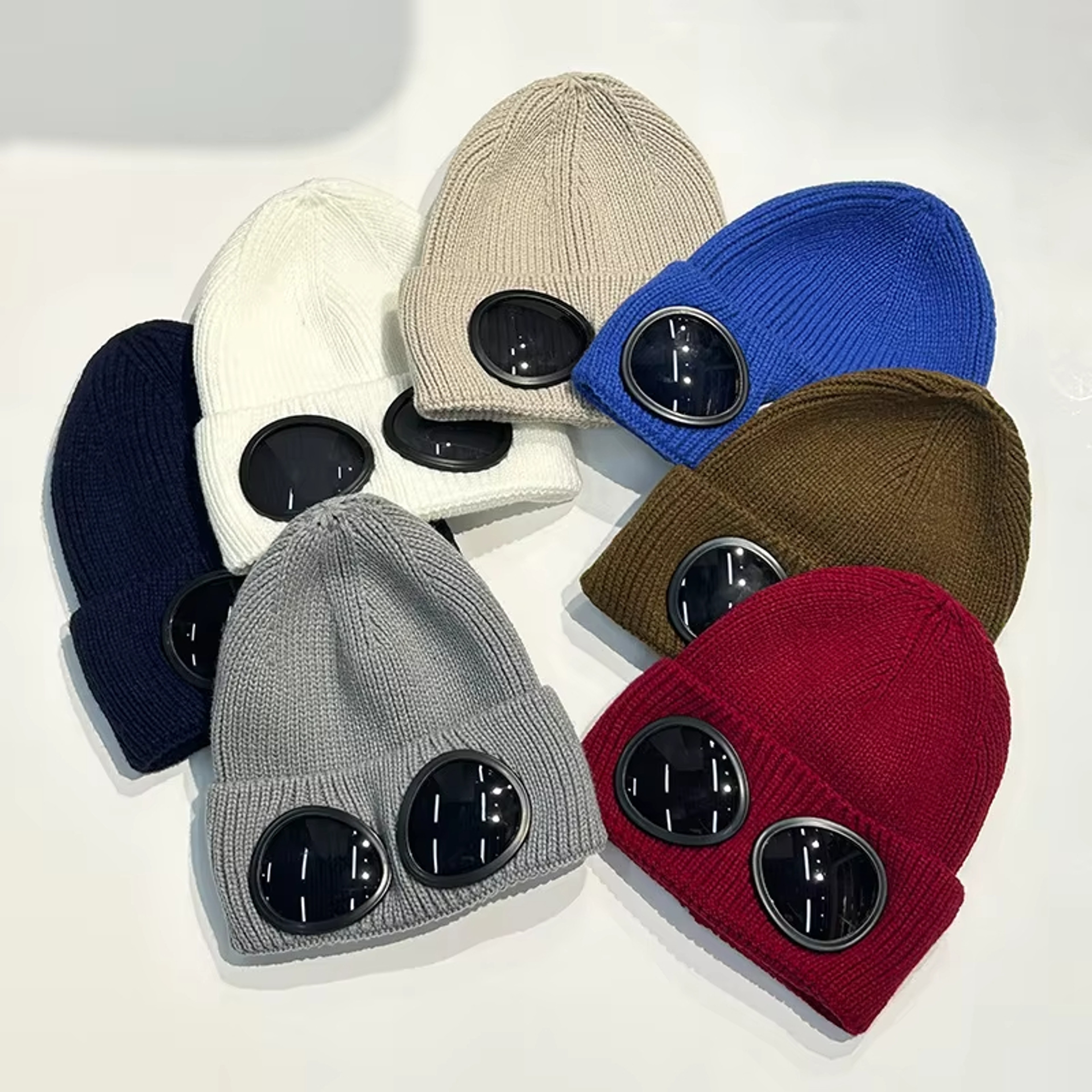 Winter Warm Knitted Beanie With Glasses Windproof Unisex Ear Protection Hat 3