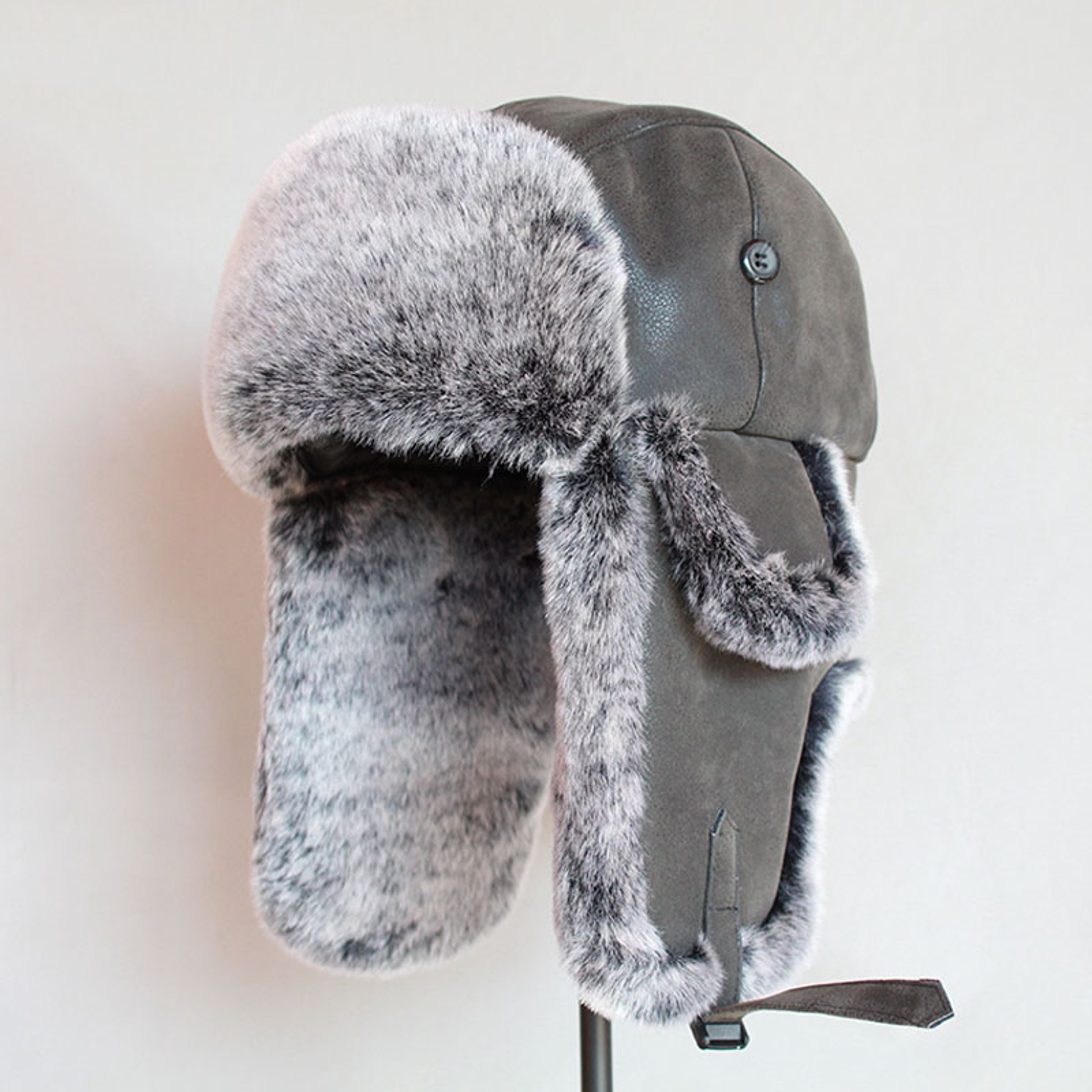 Warm Russian Ushanka Hat Faux Fur Trapper Cap with Ear Flaps – view 8