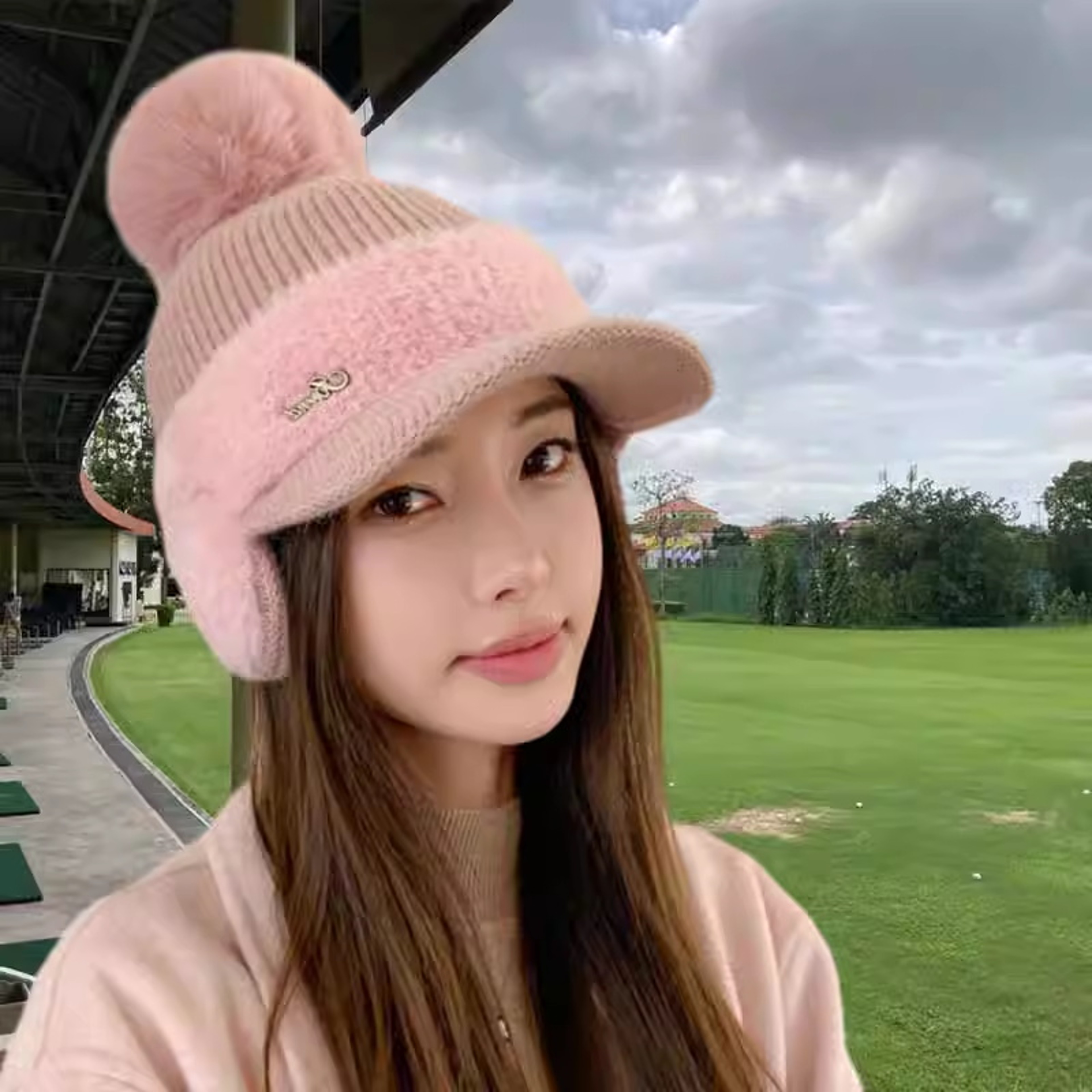 Womens Winter Hat Warm Ponytail Beanie Ear Flap Knit Visor Cap 15