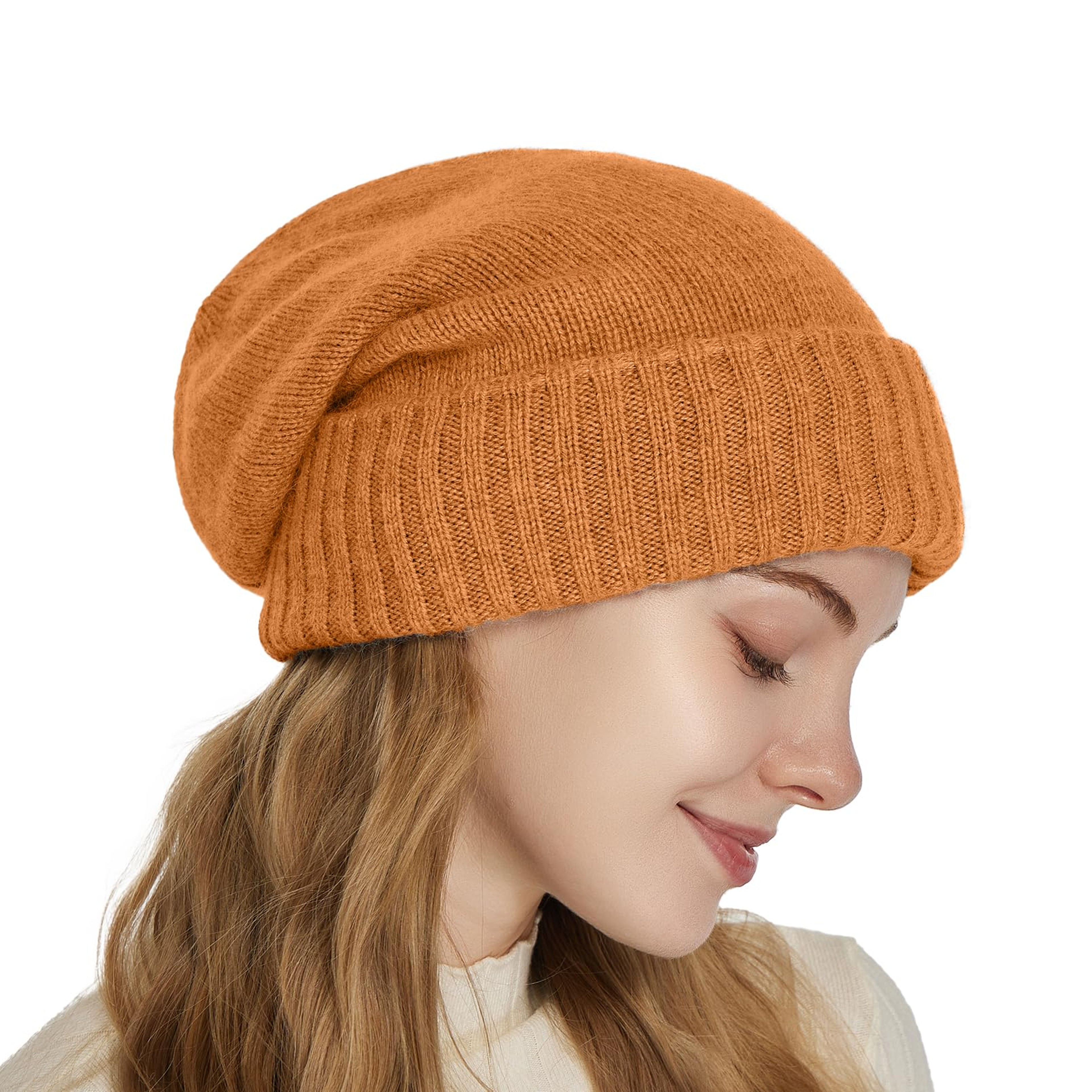 Pure Wool Satin Lined Beanie Warm Slouchy Winter Hat For Women And Men 8