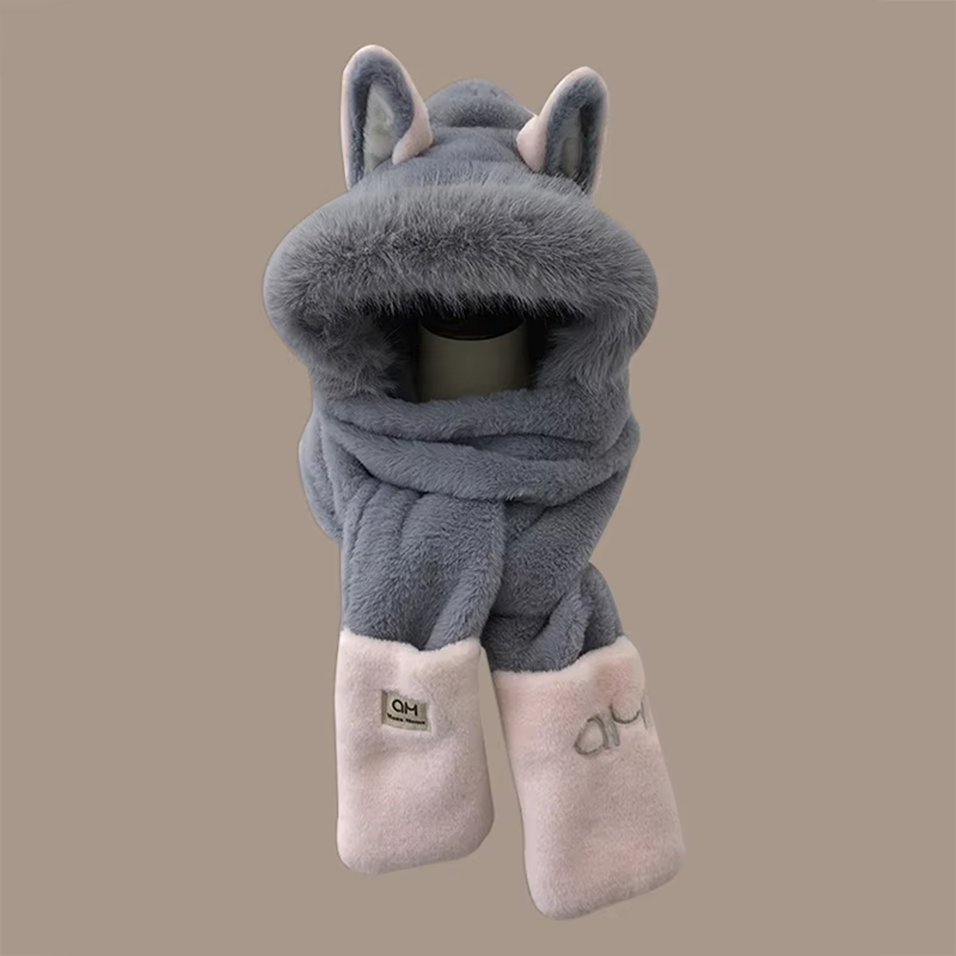 Cozy Plush Hood Scarf Faux Fur Winter Hat with Ear Protection – view 6