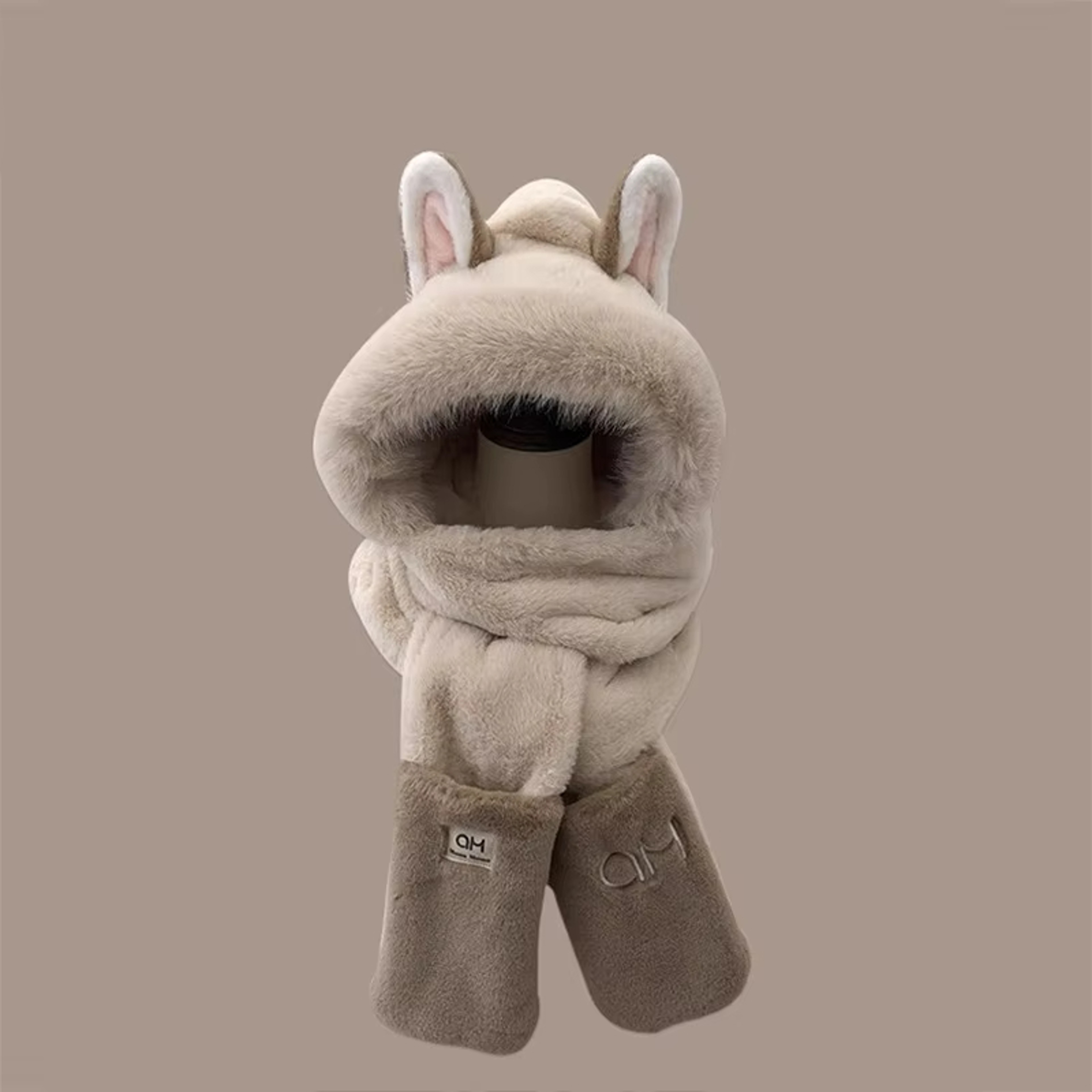 Cozy Plush Hood Scarf Faux Fur Winter Hat with Ear Protection – view 10