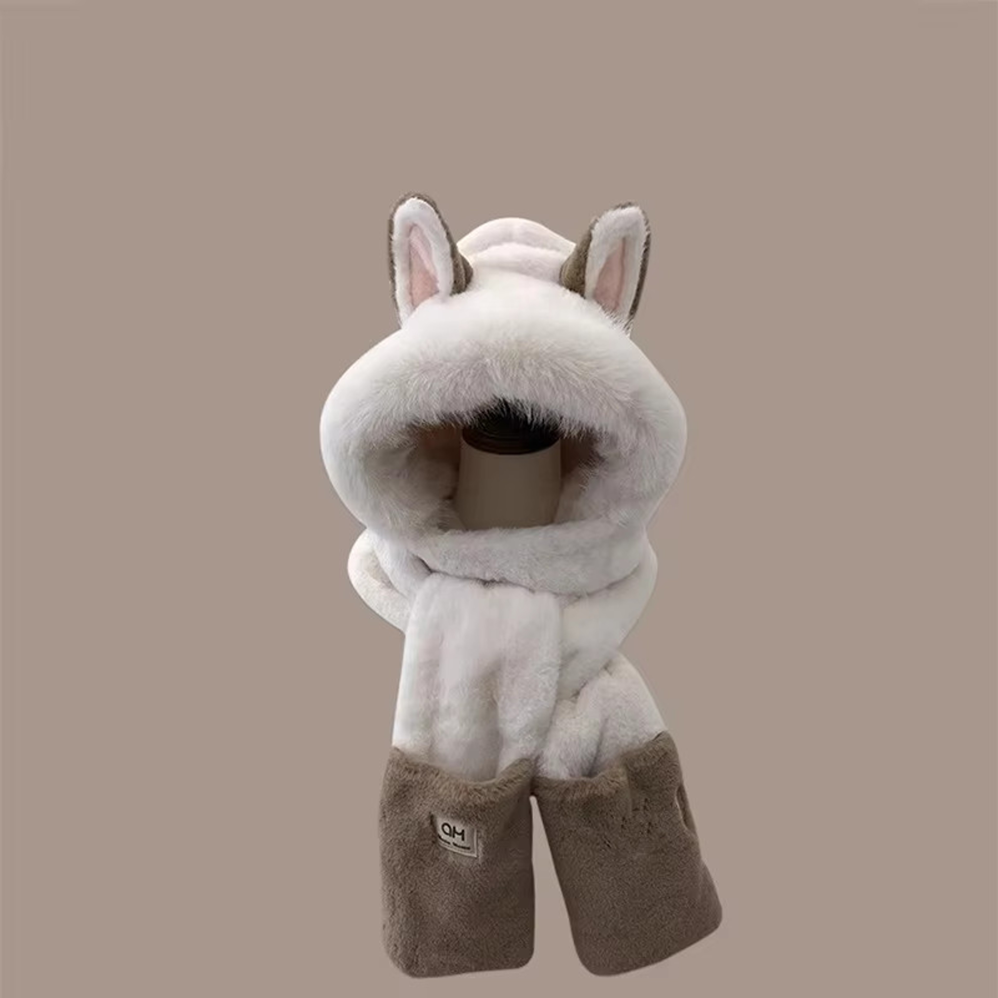 Cozy Plush Hood Scarf Faux Fur Winter Hat with Ear Protection – view 15
