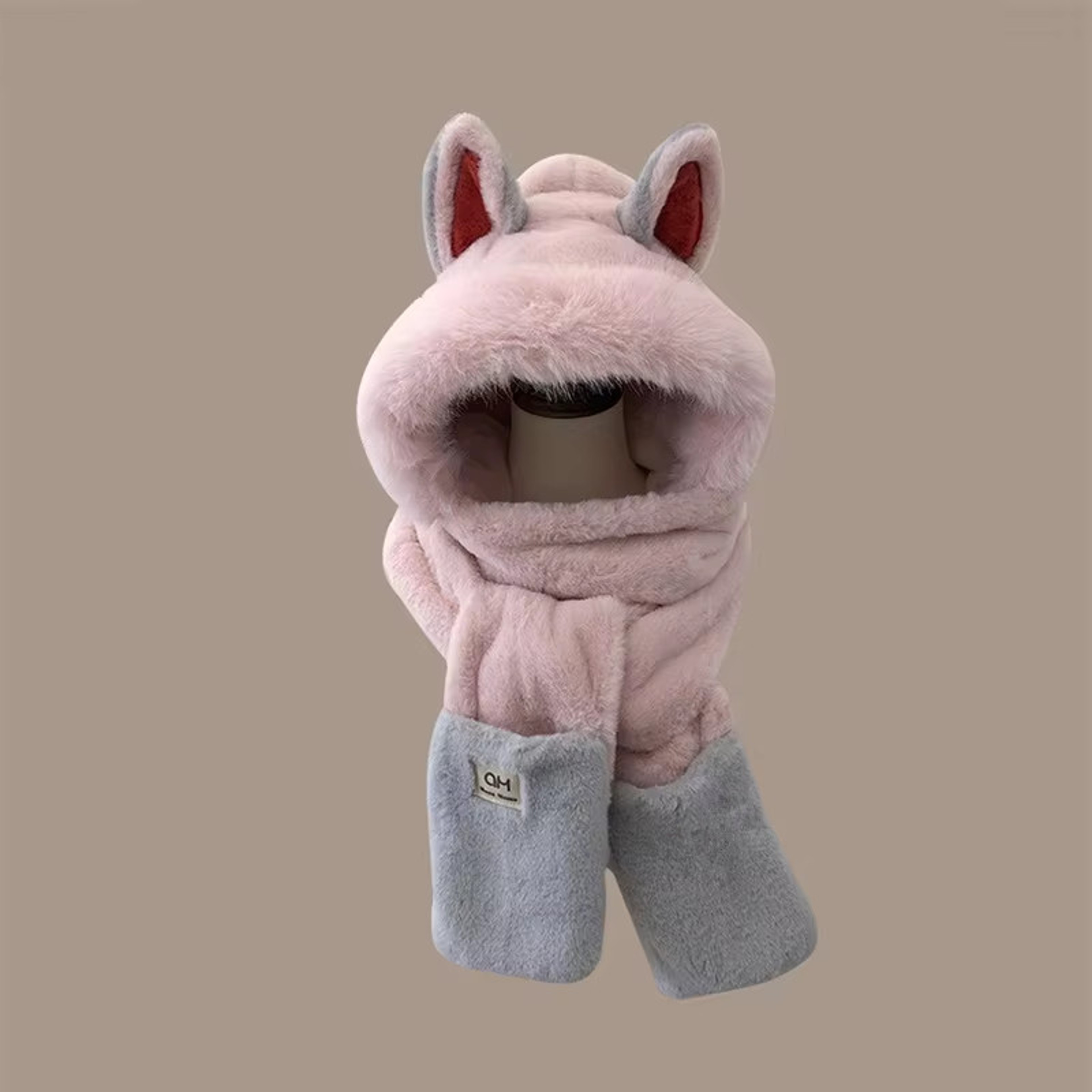 Cozy Plush Hood Scarf Faux Fur Winter Hat with Ear Protection – view 17