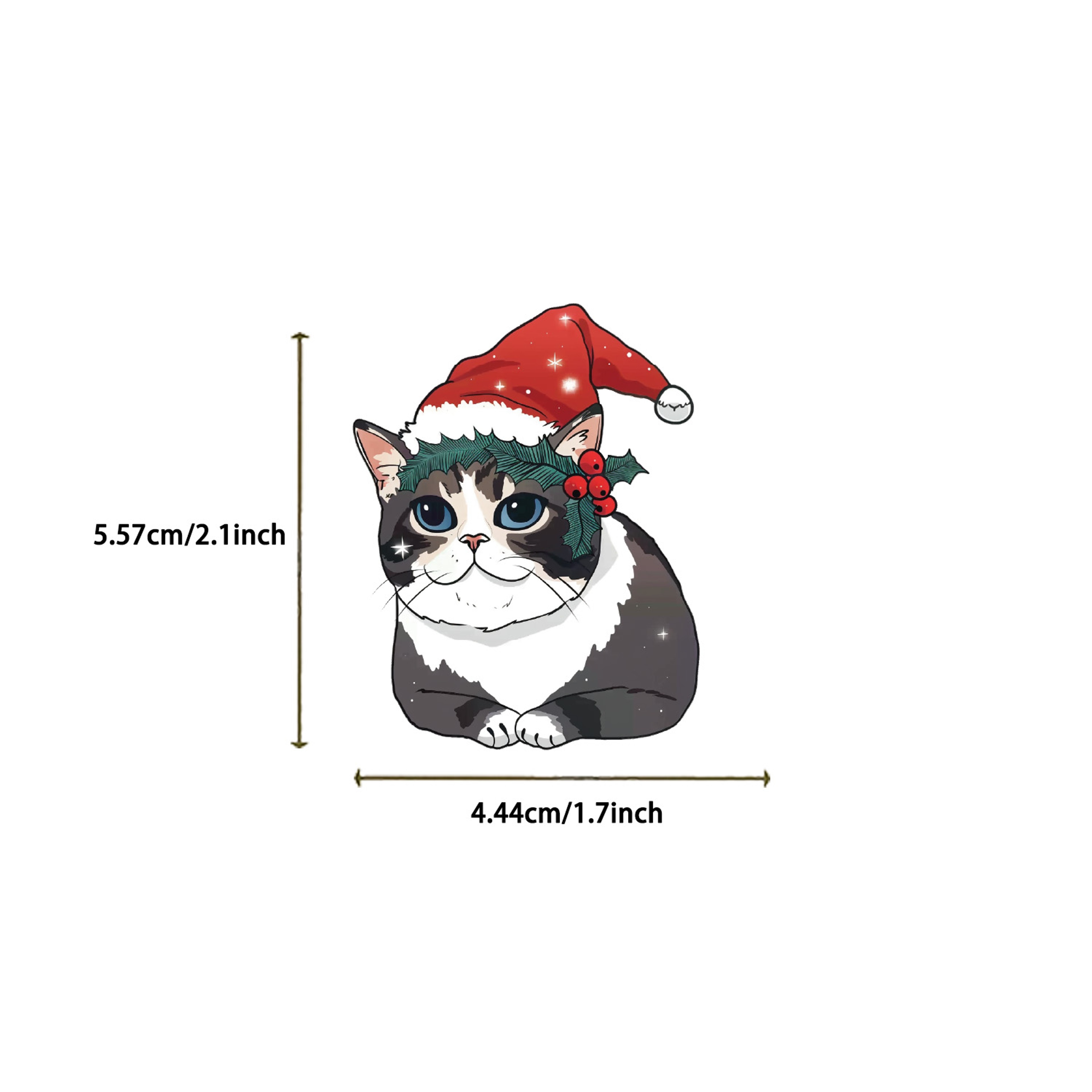 50PC Christmas Cat Stickers Kawaii Cat Sticker Pack For Scrapbooks Laptops And Gifts 3
