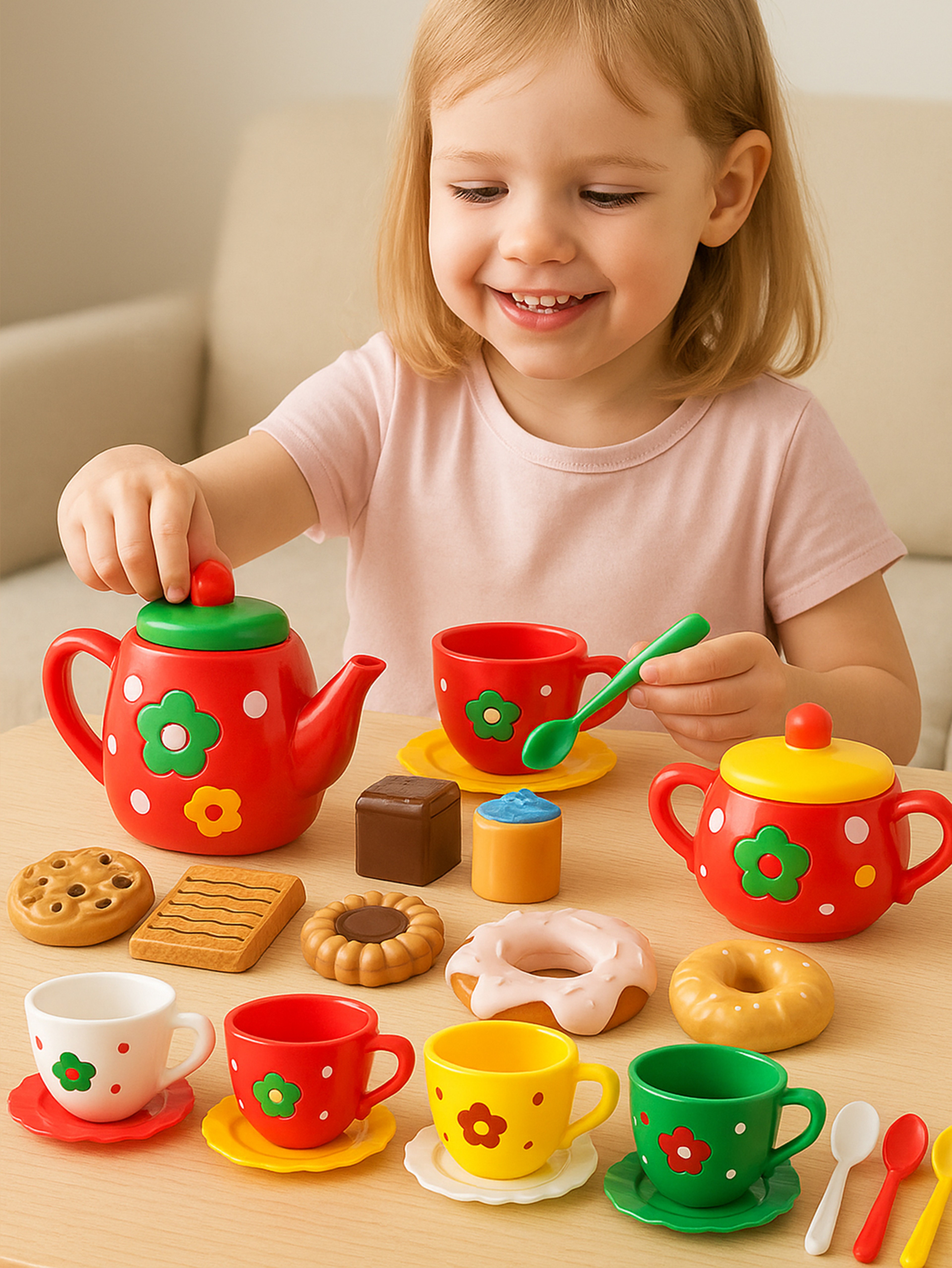 Kids Afternoon Tea Set Pretend Play Tea Party Dessert Kitchen Toy – view 2
