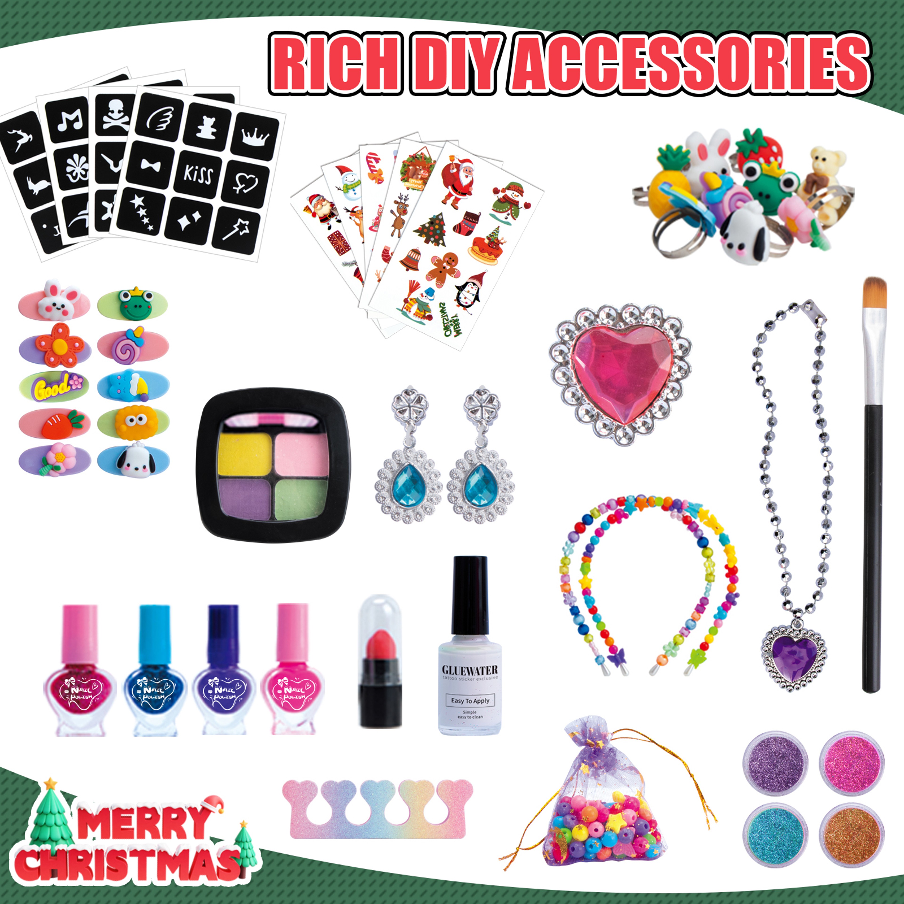 Kids Makeup Set DIY Jewelry Kit with Beads Hair Accessories and Necklace – view 5