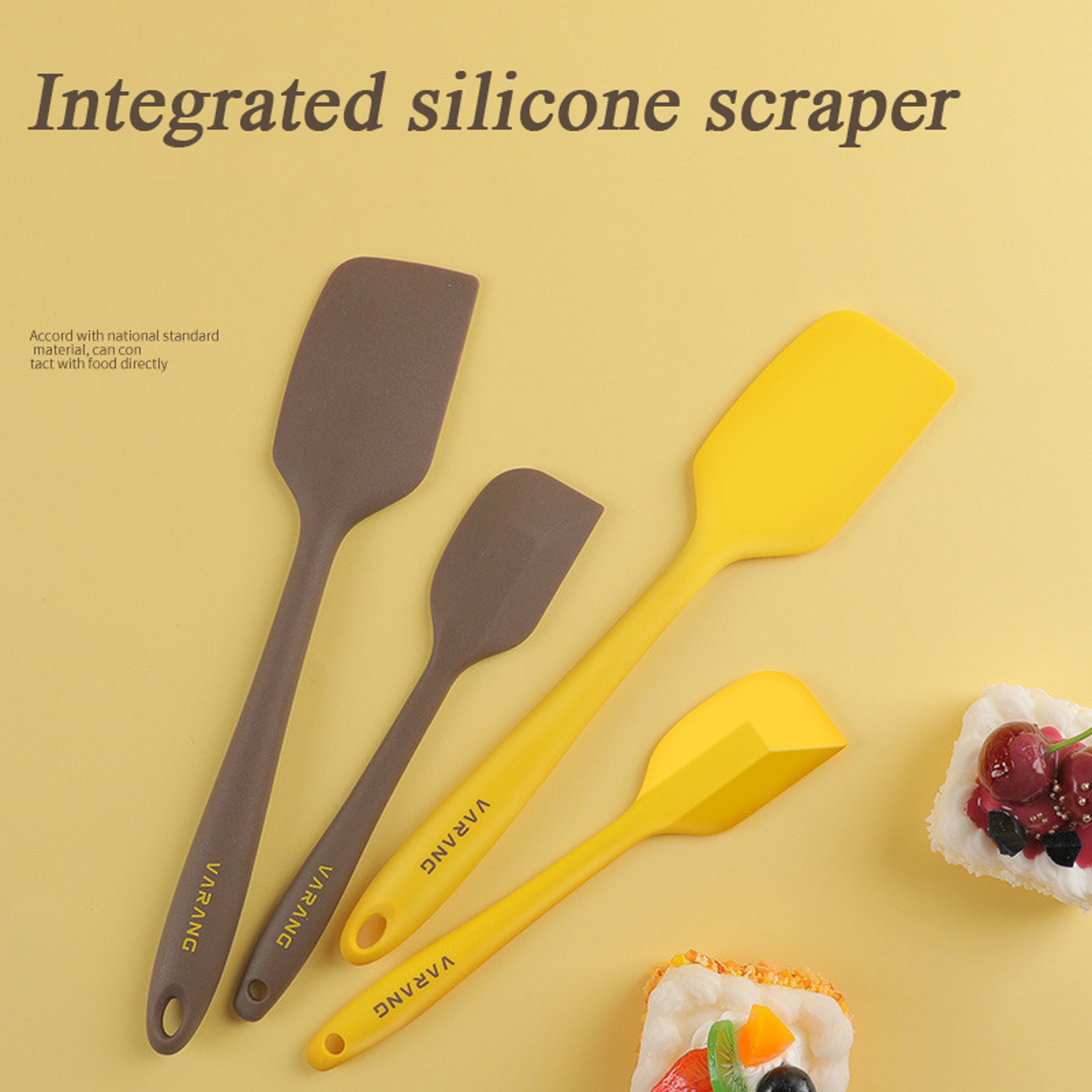 2 Piece Silicone Spatula Set Heat Resistant Cream Scrapers For Baking And Mixing 2