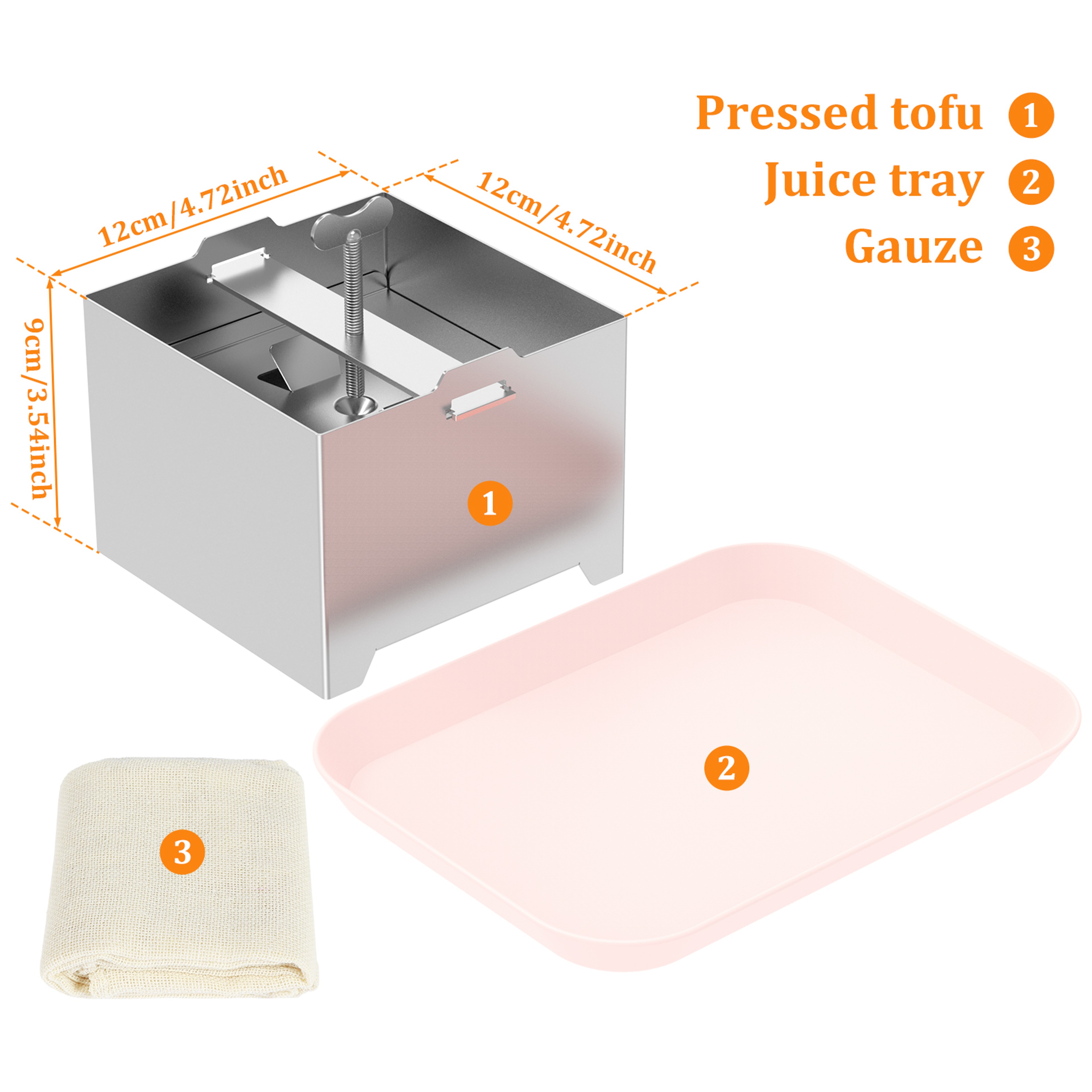 Stainless Steel Tofu Press Kit Adjustable Tofu Maker With Drip Tray 6
