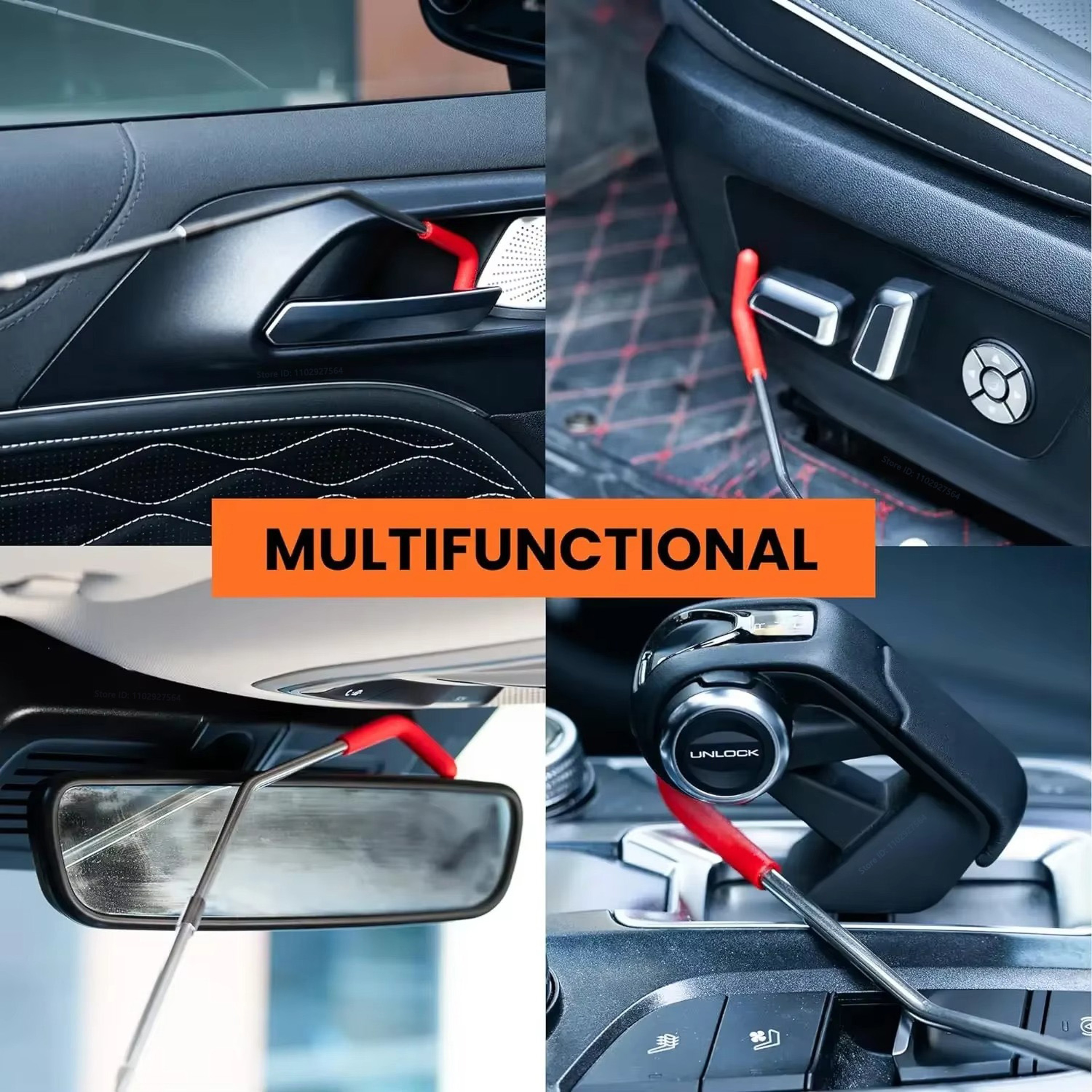 Car Door Tool Kit With Air Wedge Pump Long Reach Grabber And Trim Removal Tools 7