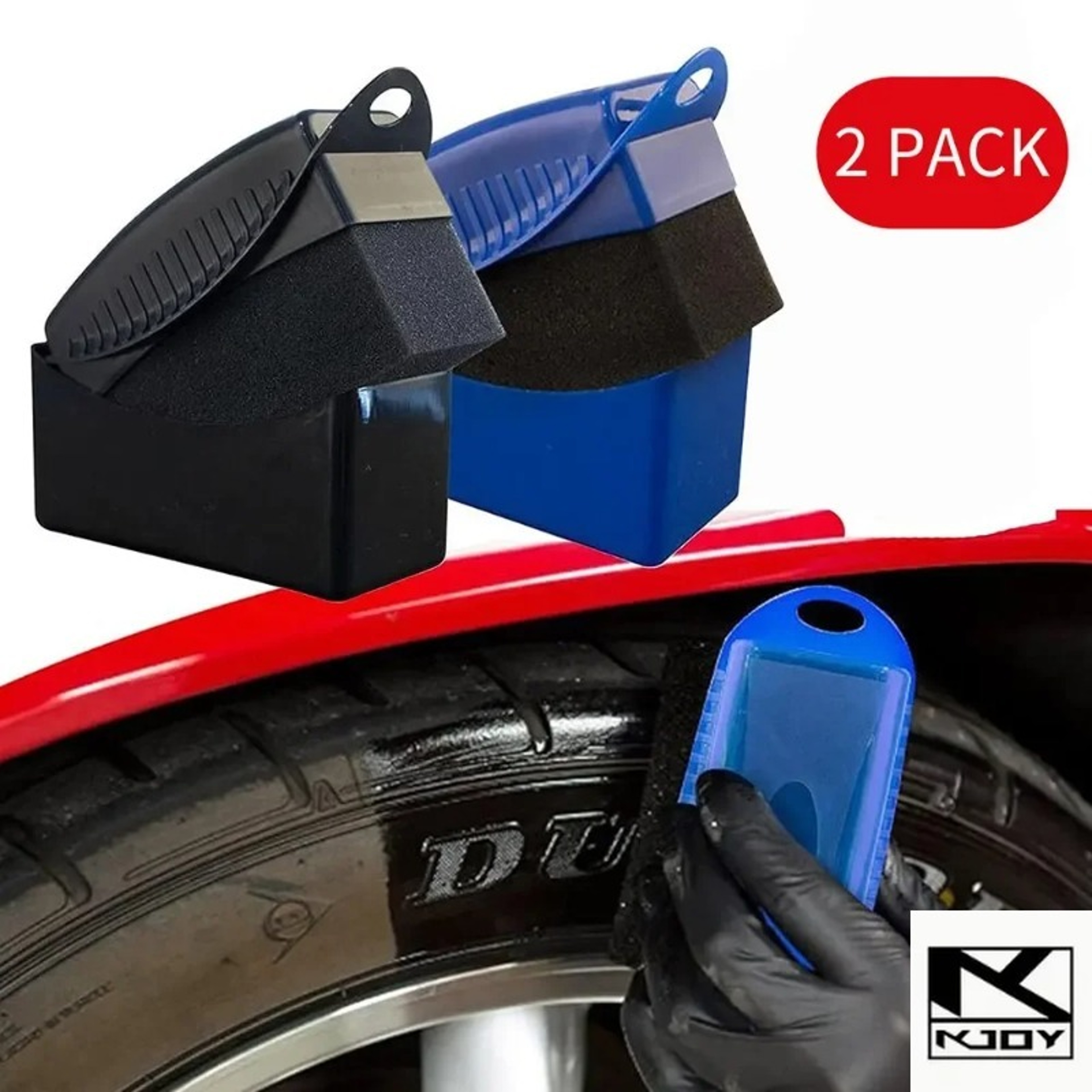 2PCS Wheel Cleaning Sponge Rim Detailing And Tire Polishing Pads 3
