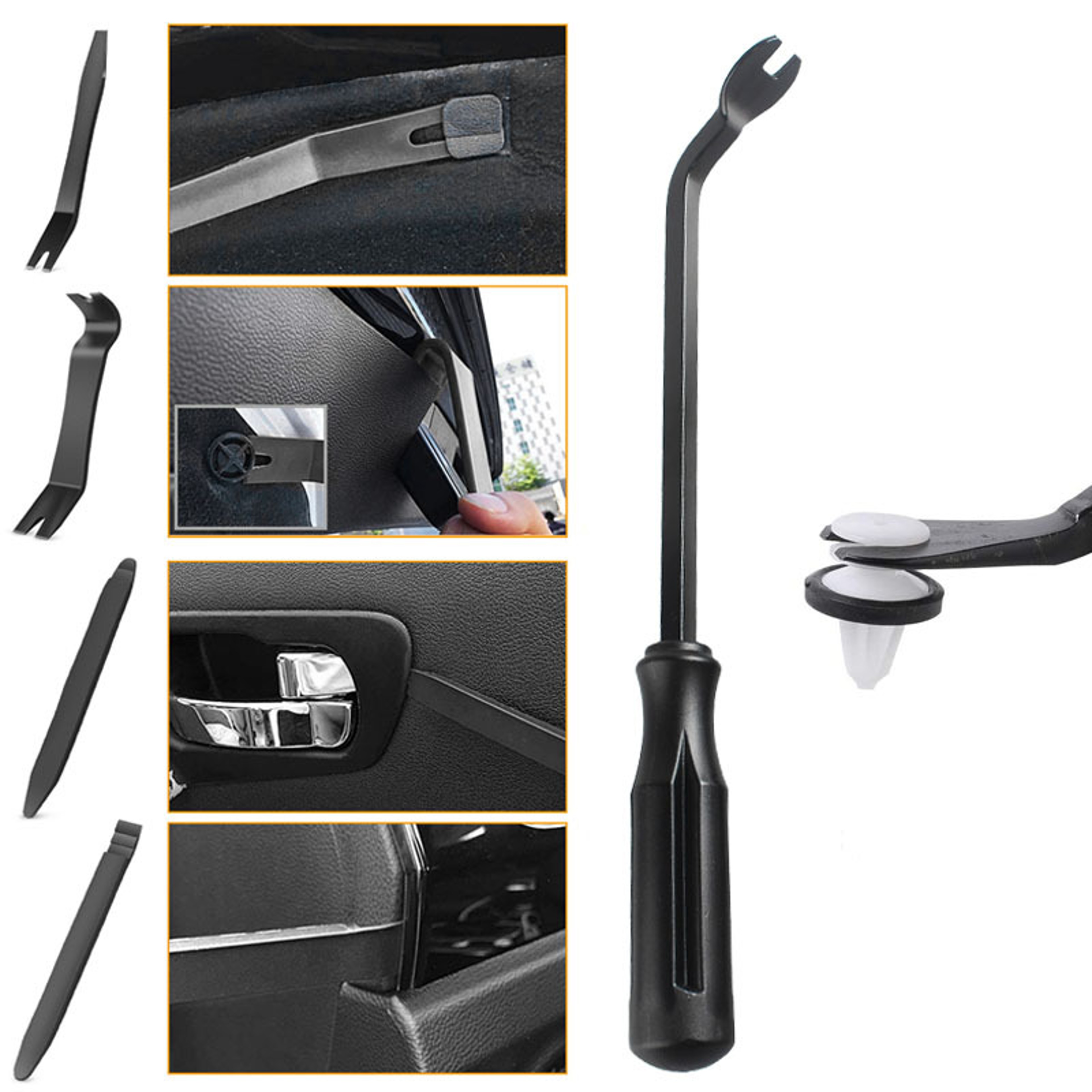 Universal Car Trim Removal Tool Kit No Scratch Pry Tools For Door Panels And Clips 4