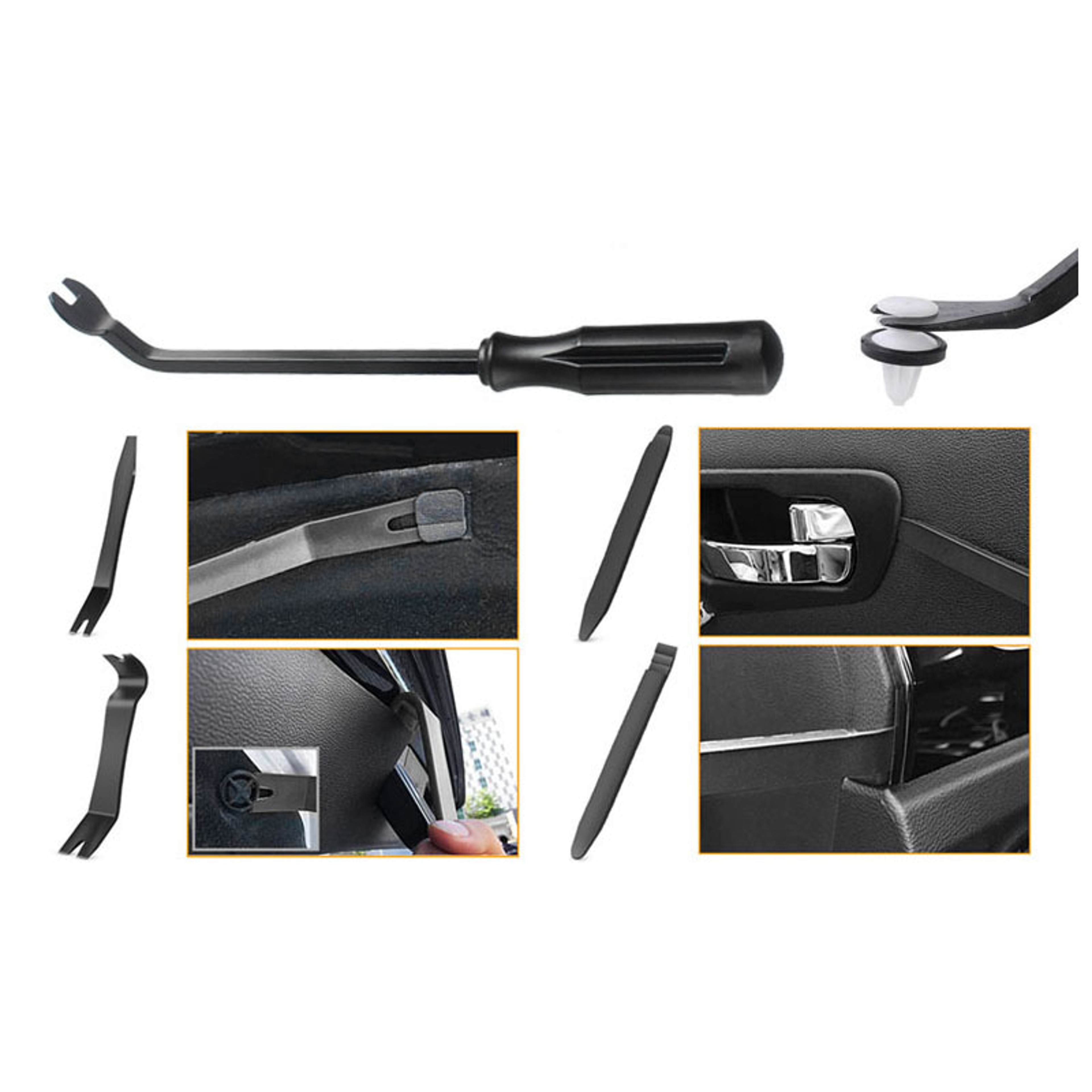 Universal Car Trim Removal Tool Kit No Scratch Pry Tools For Door Panels And Clips 3