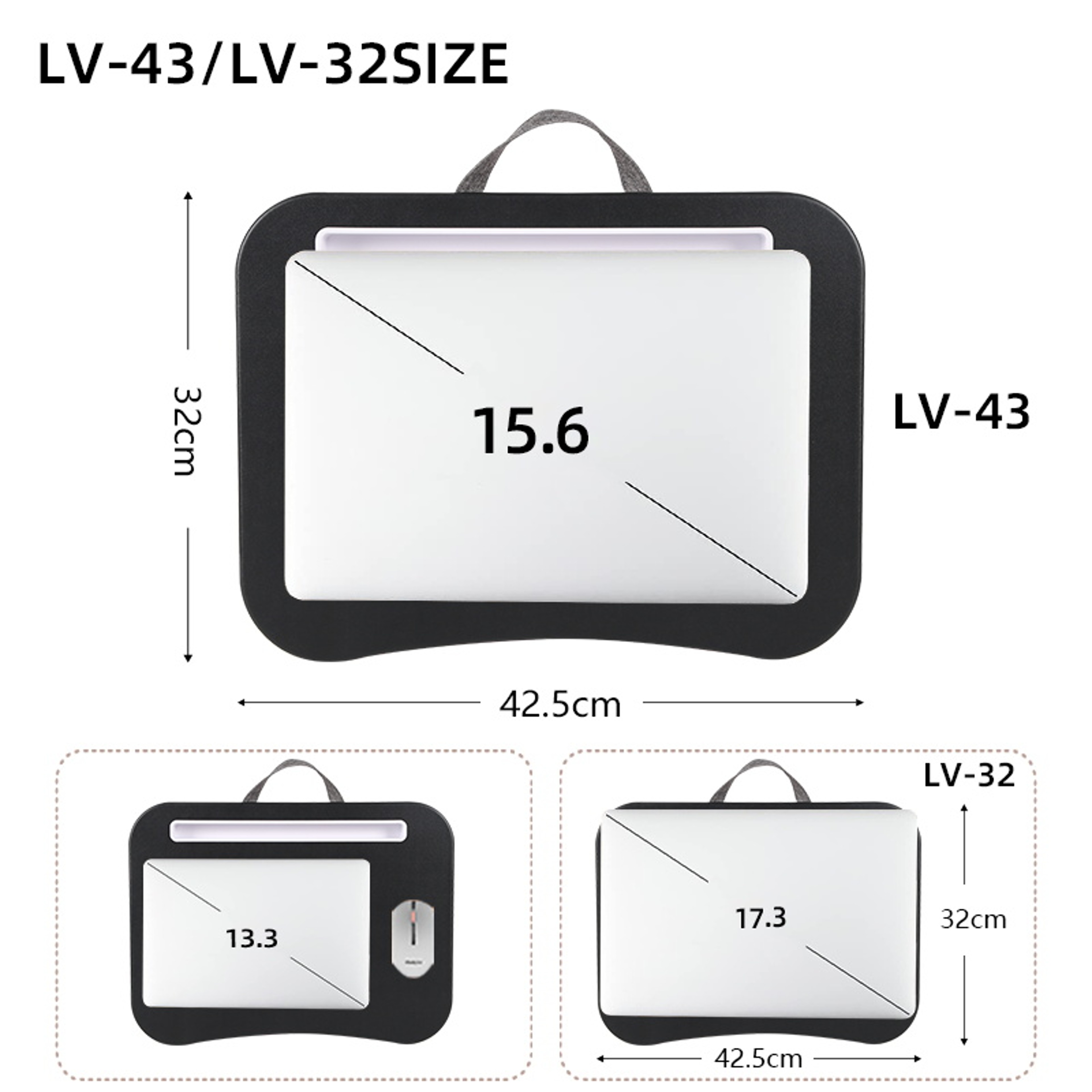 Portable Cushioned Laptop Lap Desk With Hard Mouse Pad And Wood Tray 3