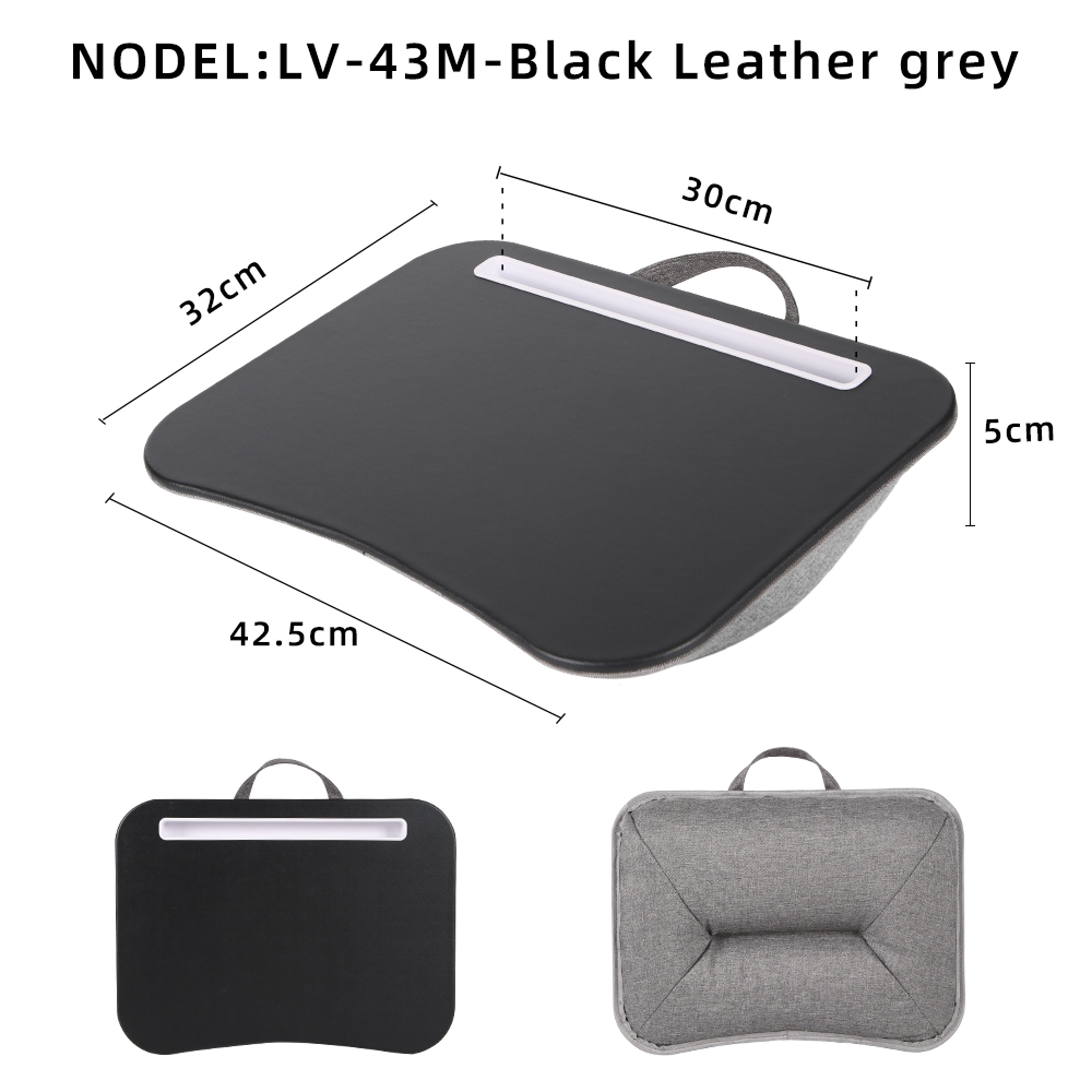 Portable Cushioned Laptop Lap Desk With Hard Mouse Pad And Wood Tray 32