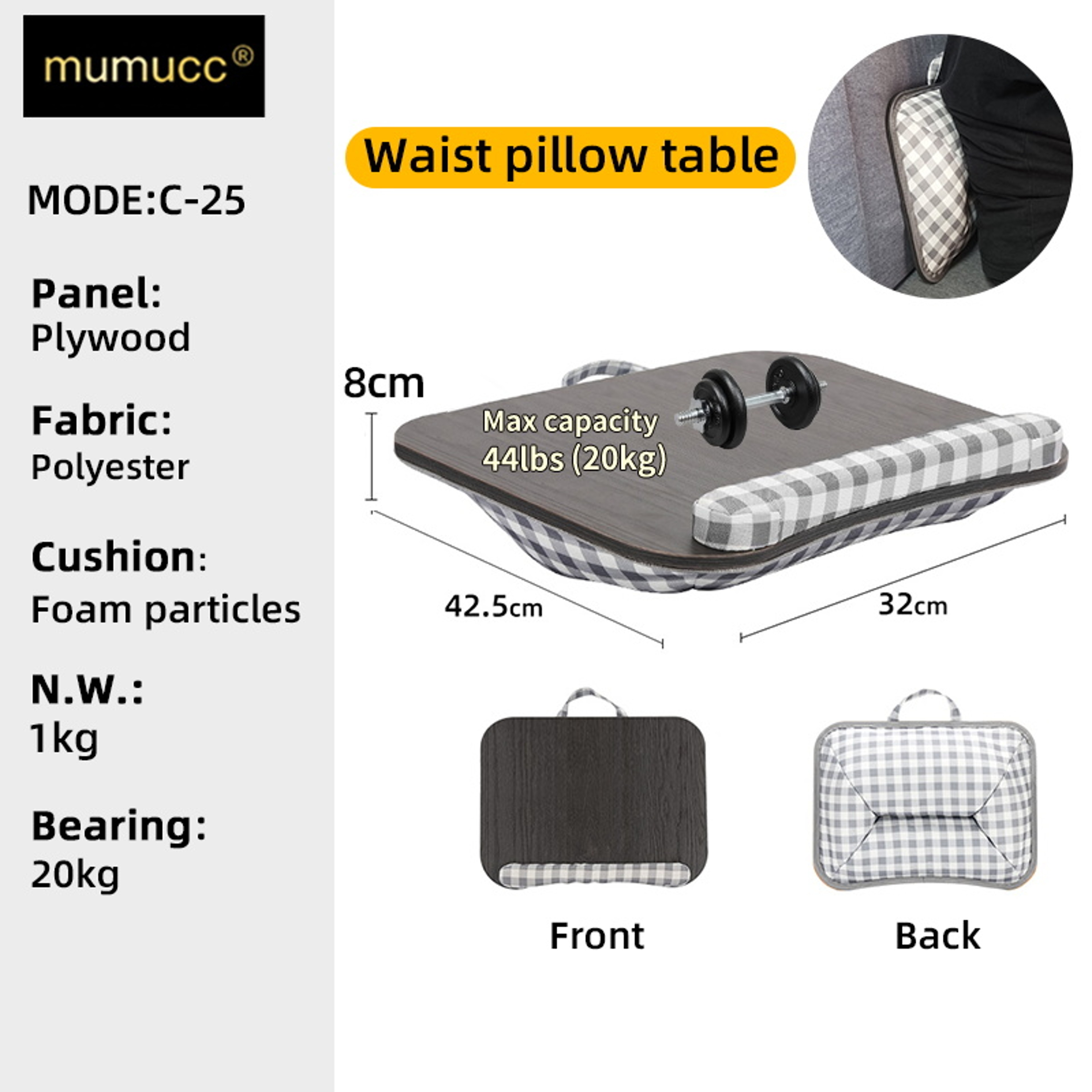 Portable Cushioned Laptop Lap Desk With Device Slots For Bed Sofa Study And Work 6