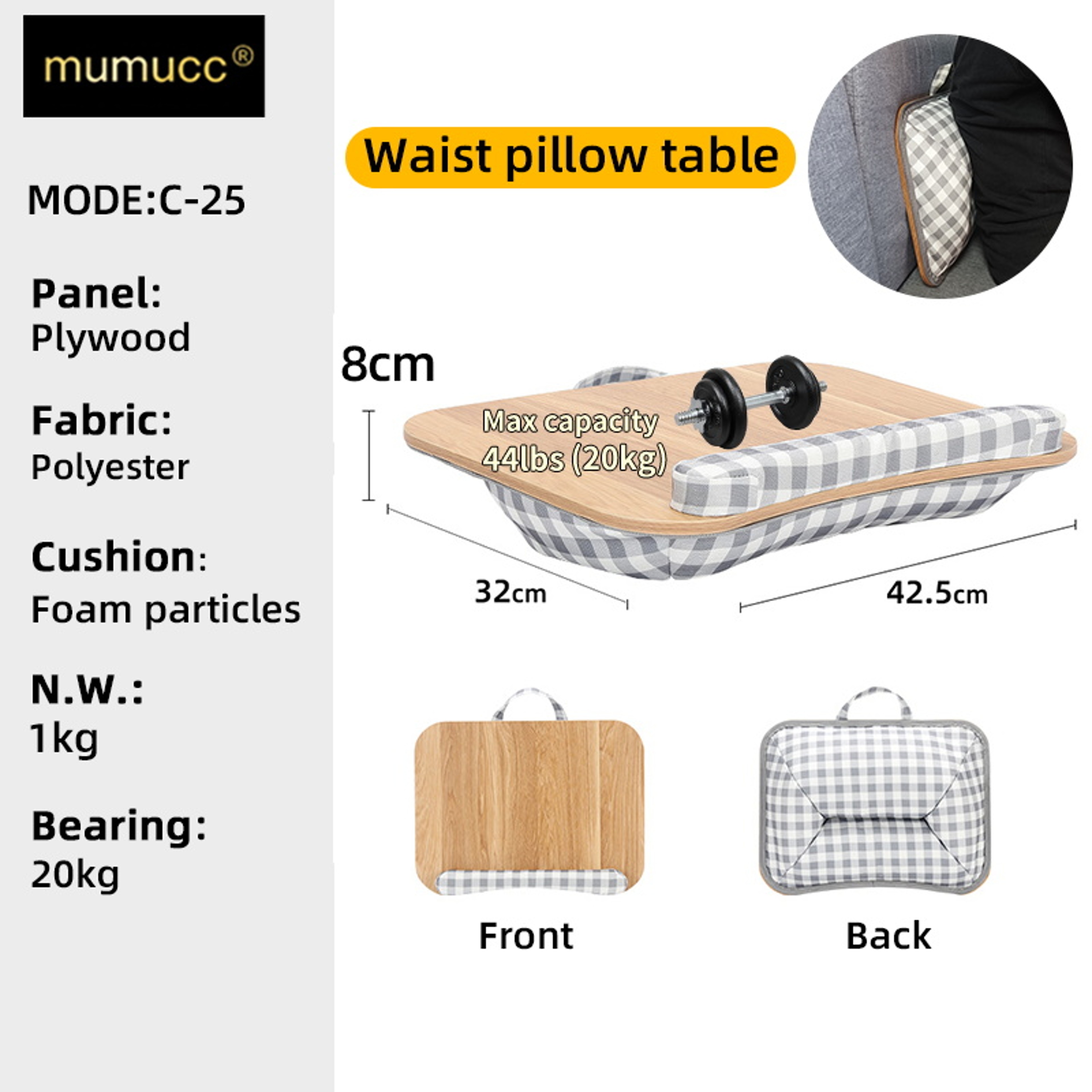 Portable Cushioned Laptop Lap Desk With Device Slots For Bed Sofa Study And Work 7
