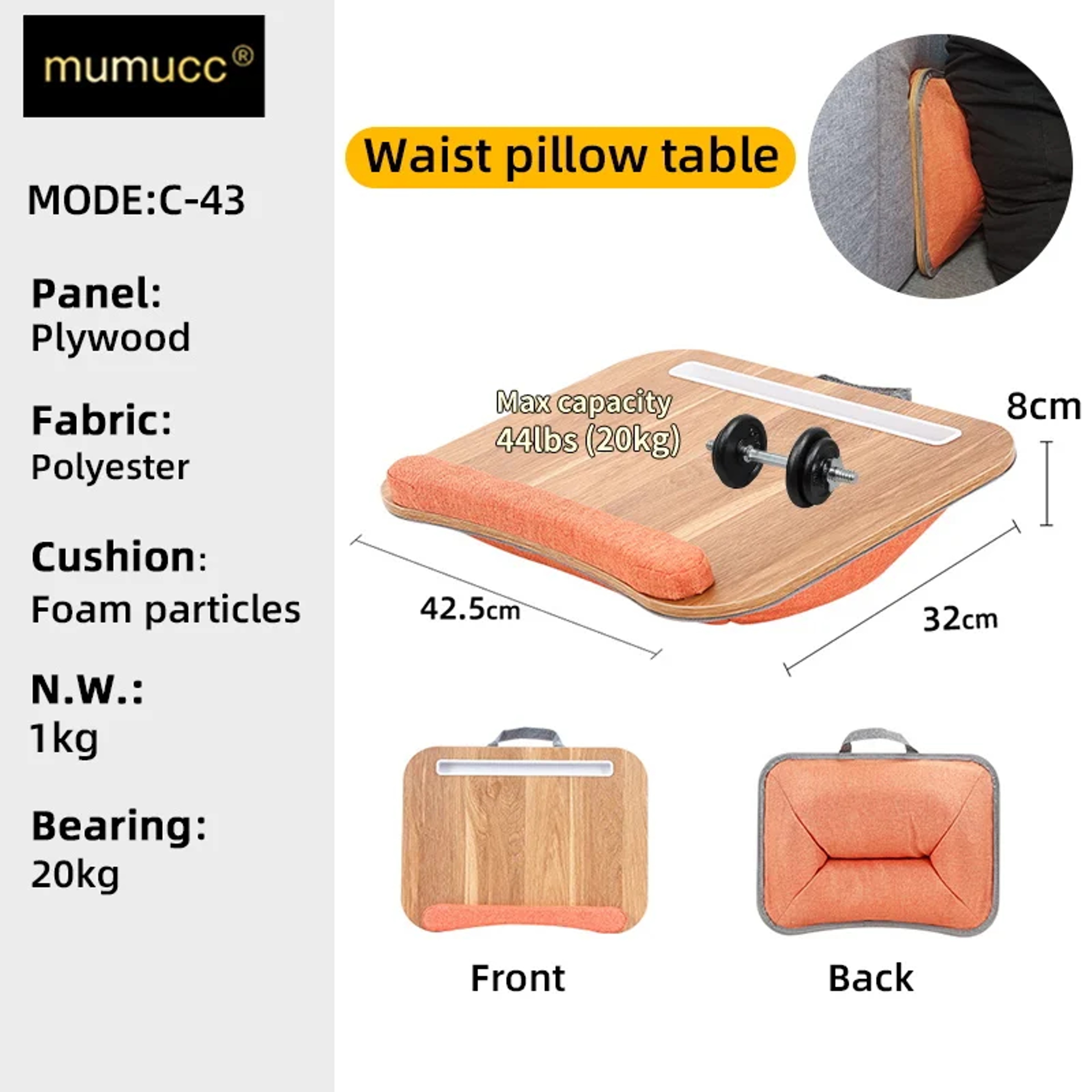 Portable Cushioned Laptop Lap Desk With Device Slots For Bed Sofa Study And Work 17