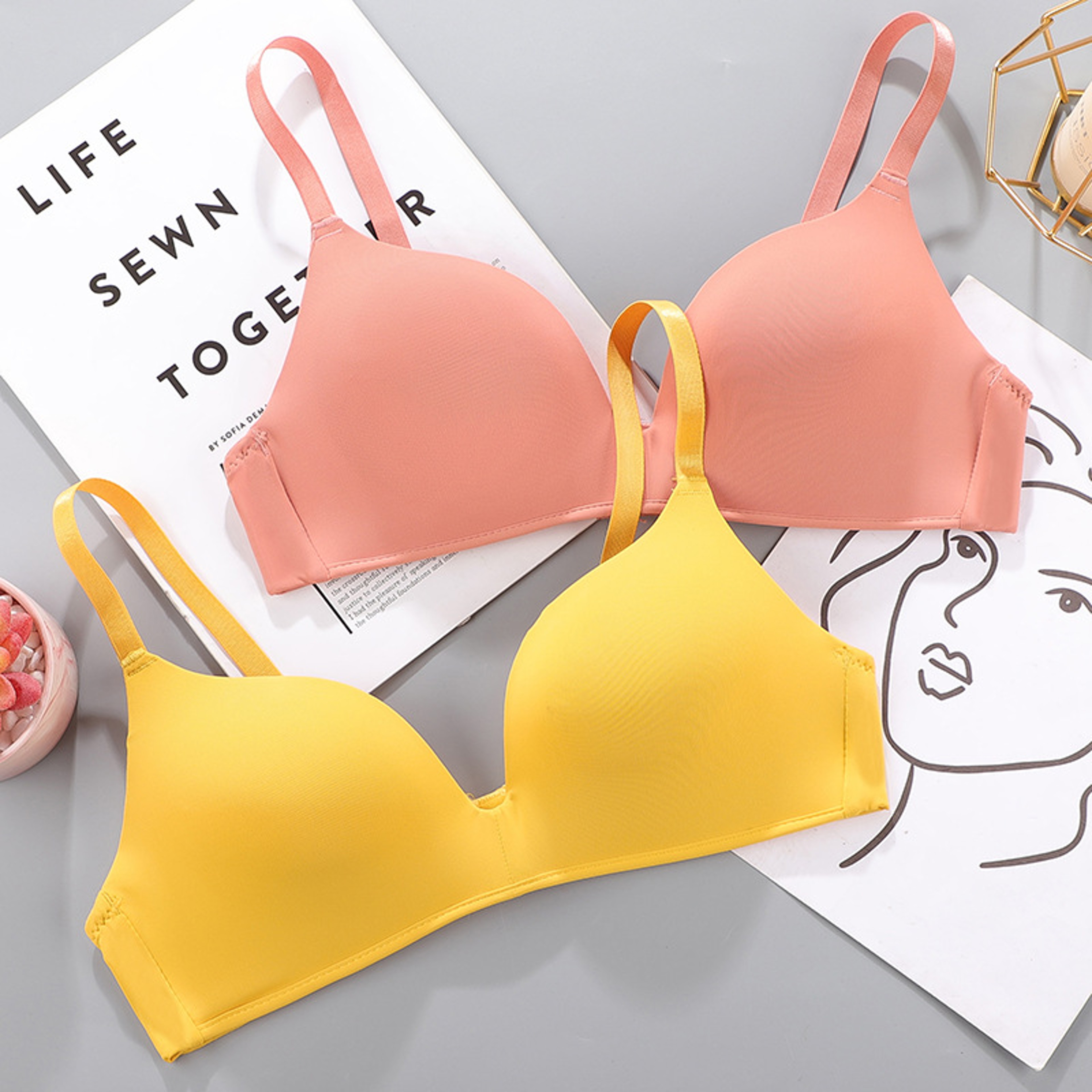 Seamless Wire Free Push Up Bra with Adjustable Straps – view 5