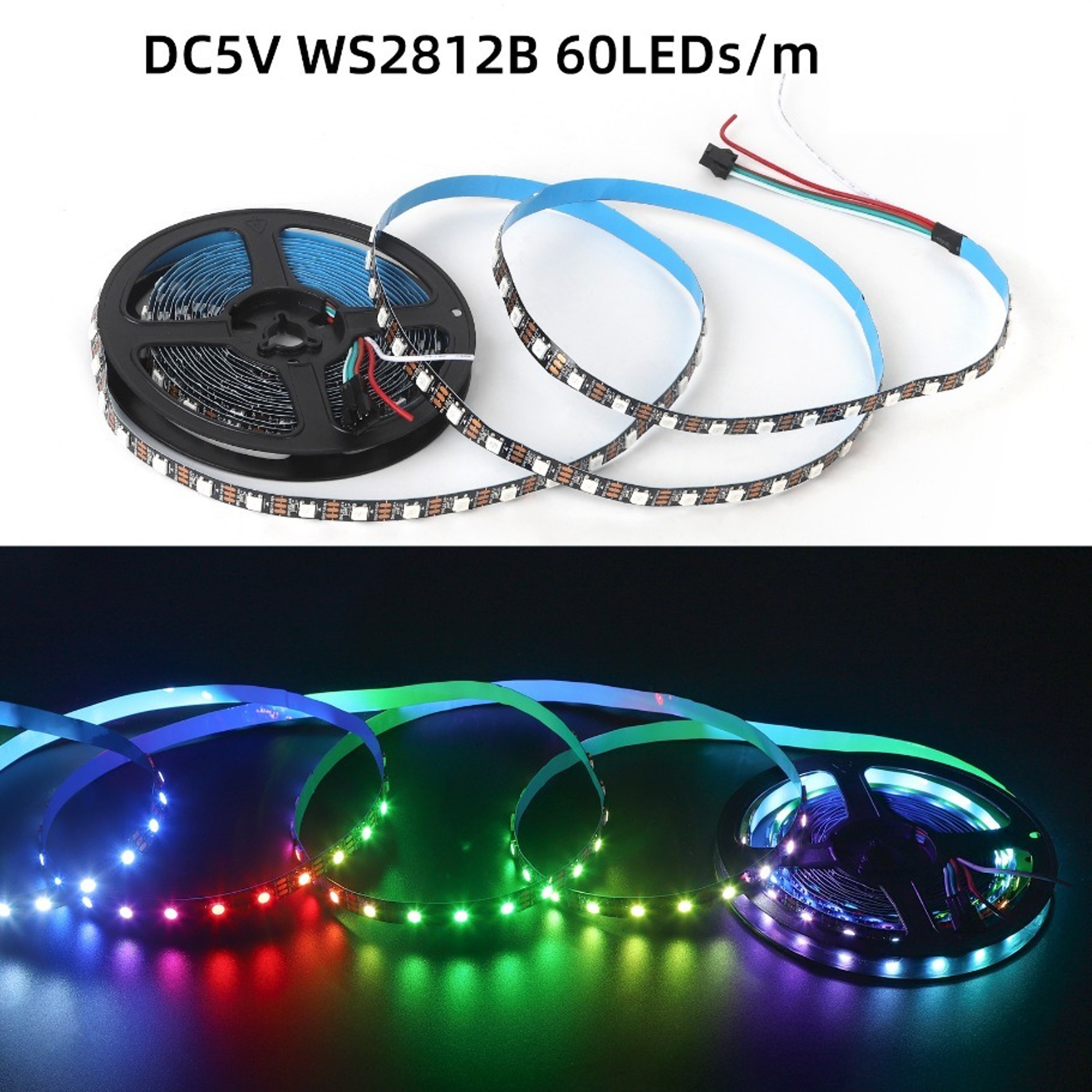 5V WS2812B RGBIC LED Strip With Individually Addressable 5050 LEDs 30 60 Or 144 LEDs Per Meter 6