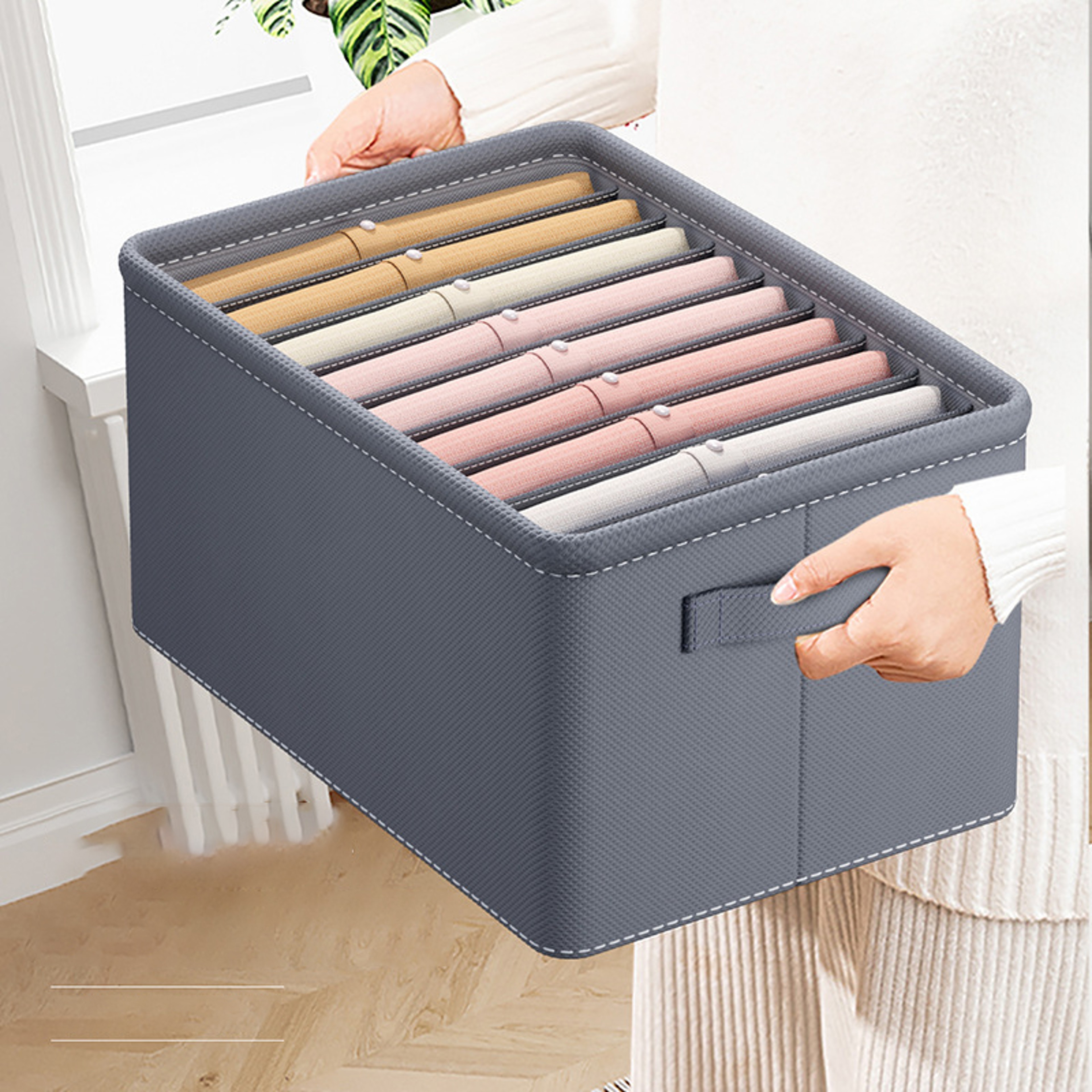 Foldable Pants Storage Organizer With 6 7 Or 9 Grids And BuiltIn PP Board 0