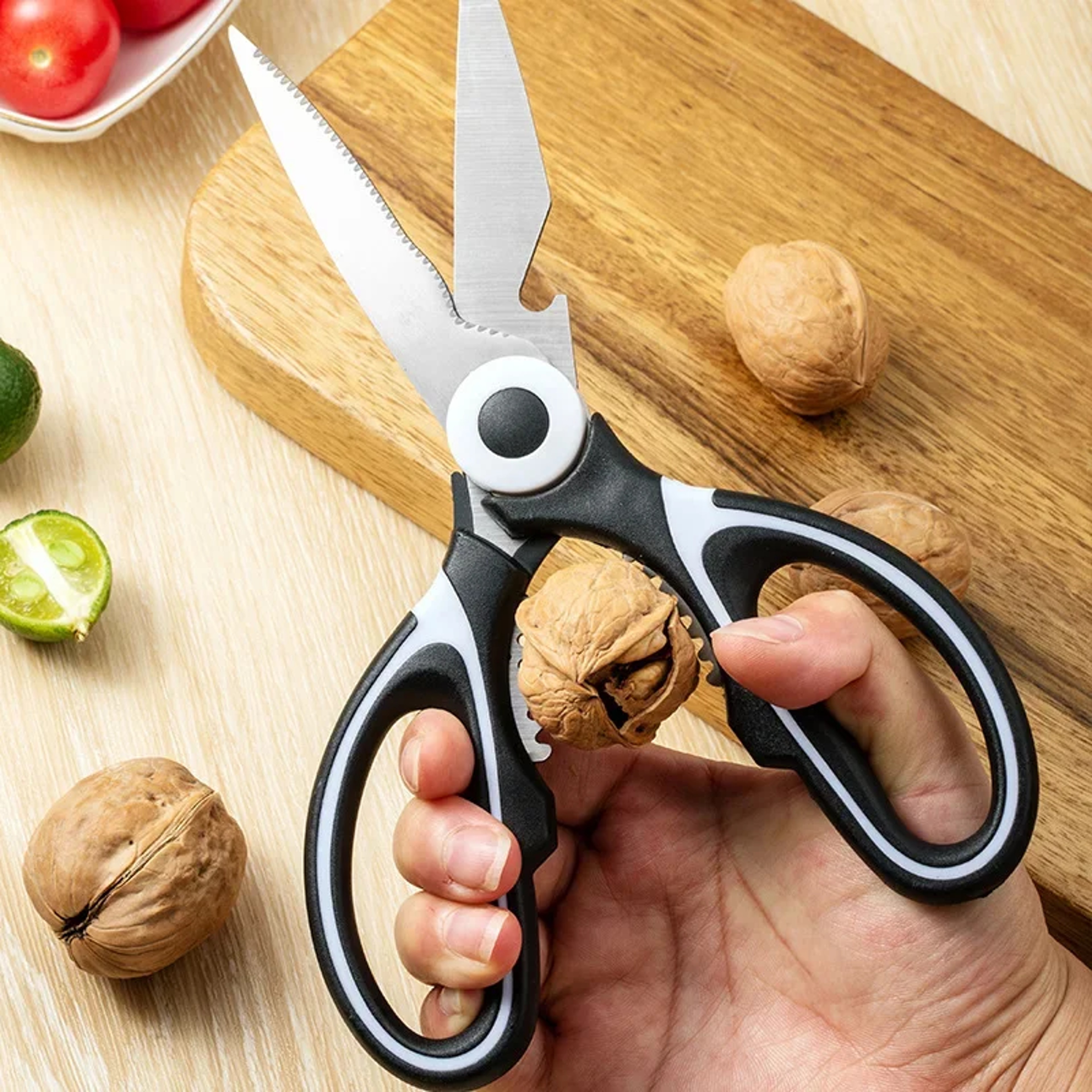 Multifunctional Stainless Steel Kitchen Scissors With Plastic Handles For Meat And Vegetables 4