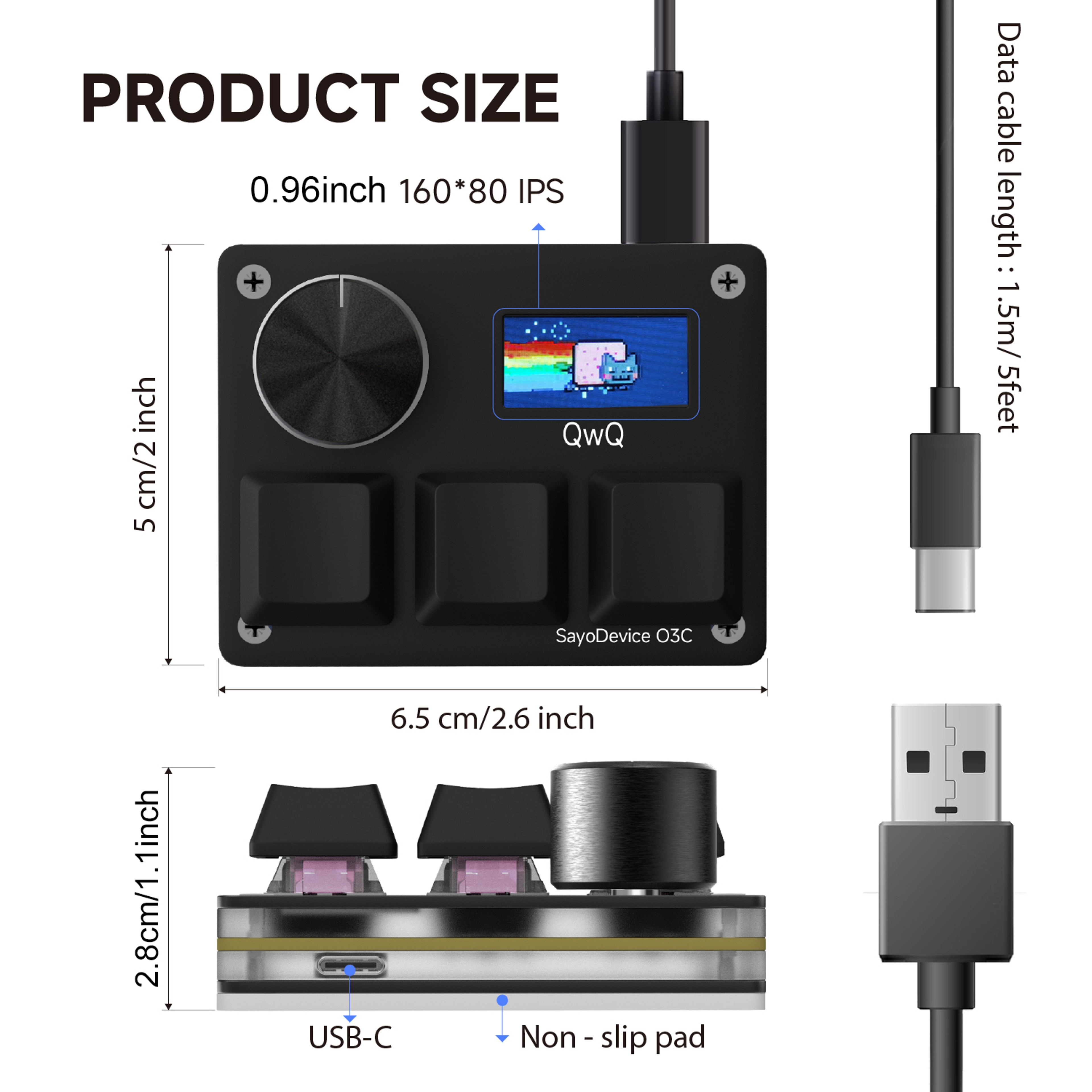 Mini Gaming Keyboard With Rapid Trigger Hall Switches RGB Backlight And USB Connection 6