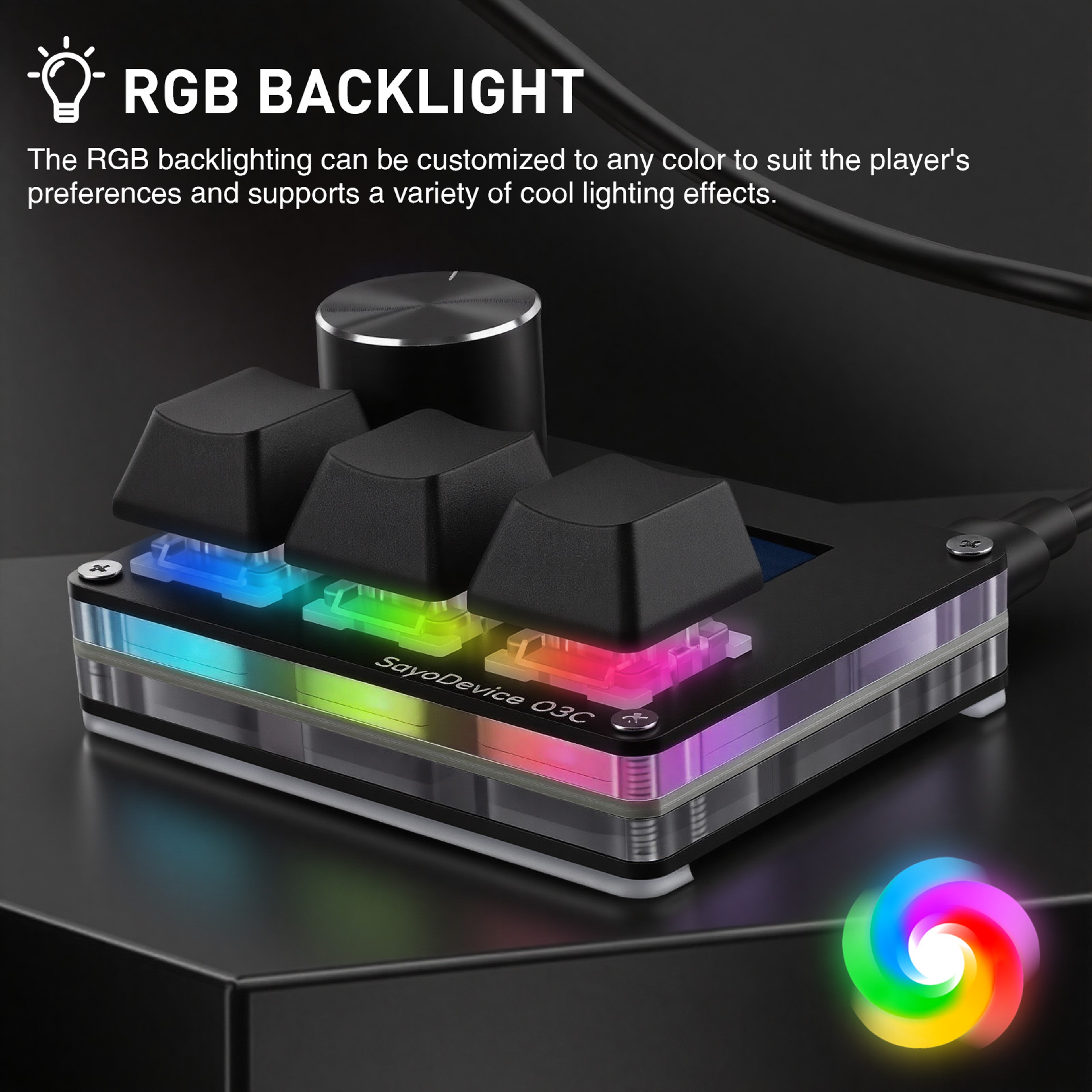 Mini Gaming Keyboard With Rapid Trigger Hall Switches RGB Backlight And USB Connection 3
