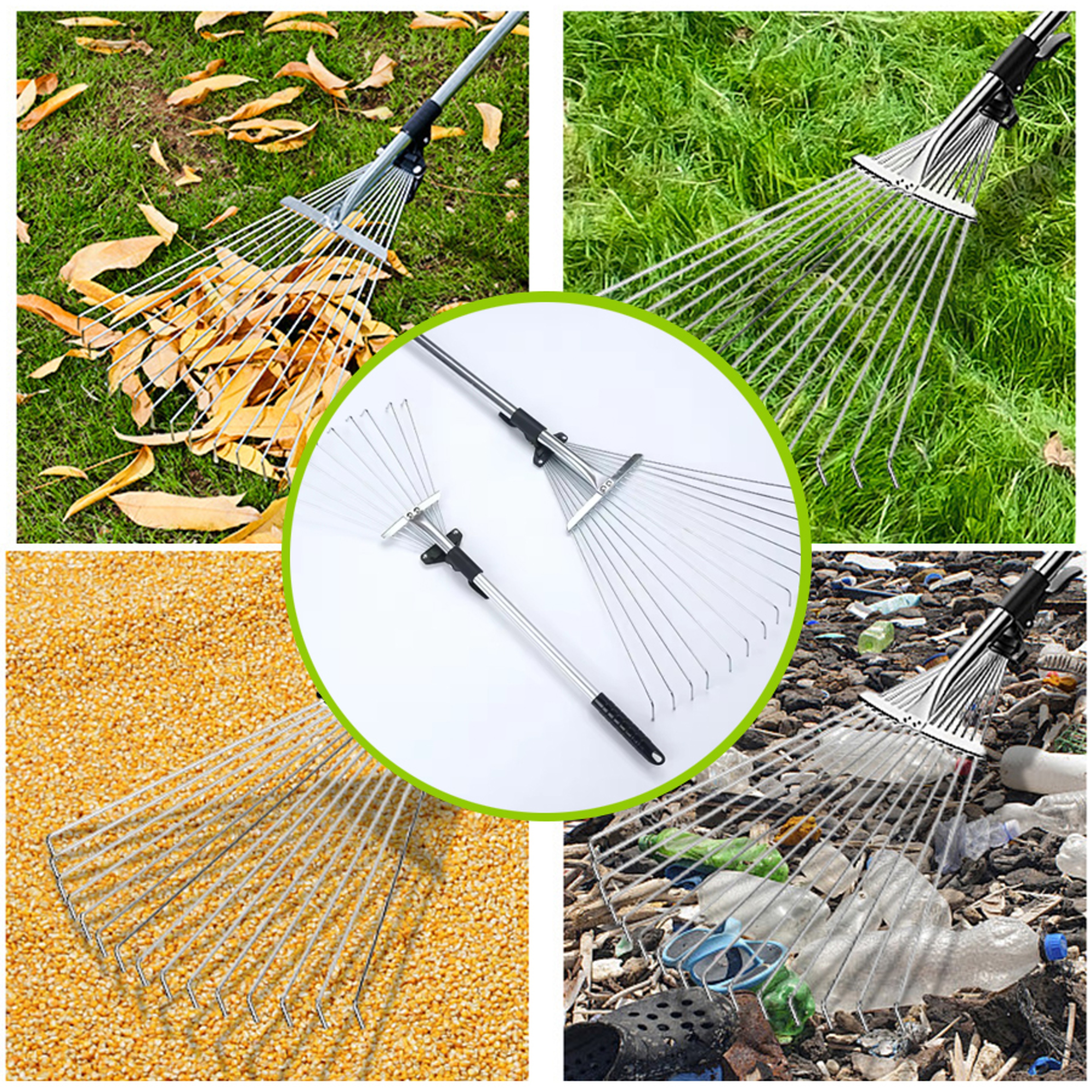 Steel Garden Rake for Soil Leveling Sand Spreading and Lawn Maintenance – view 4