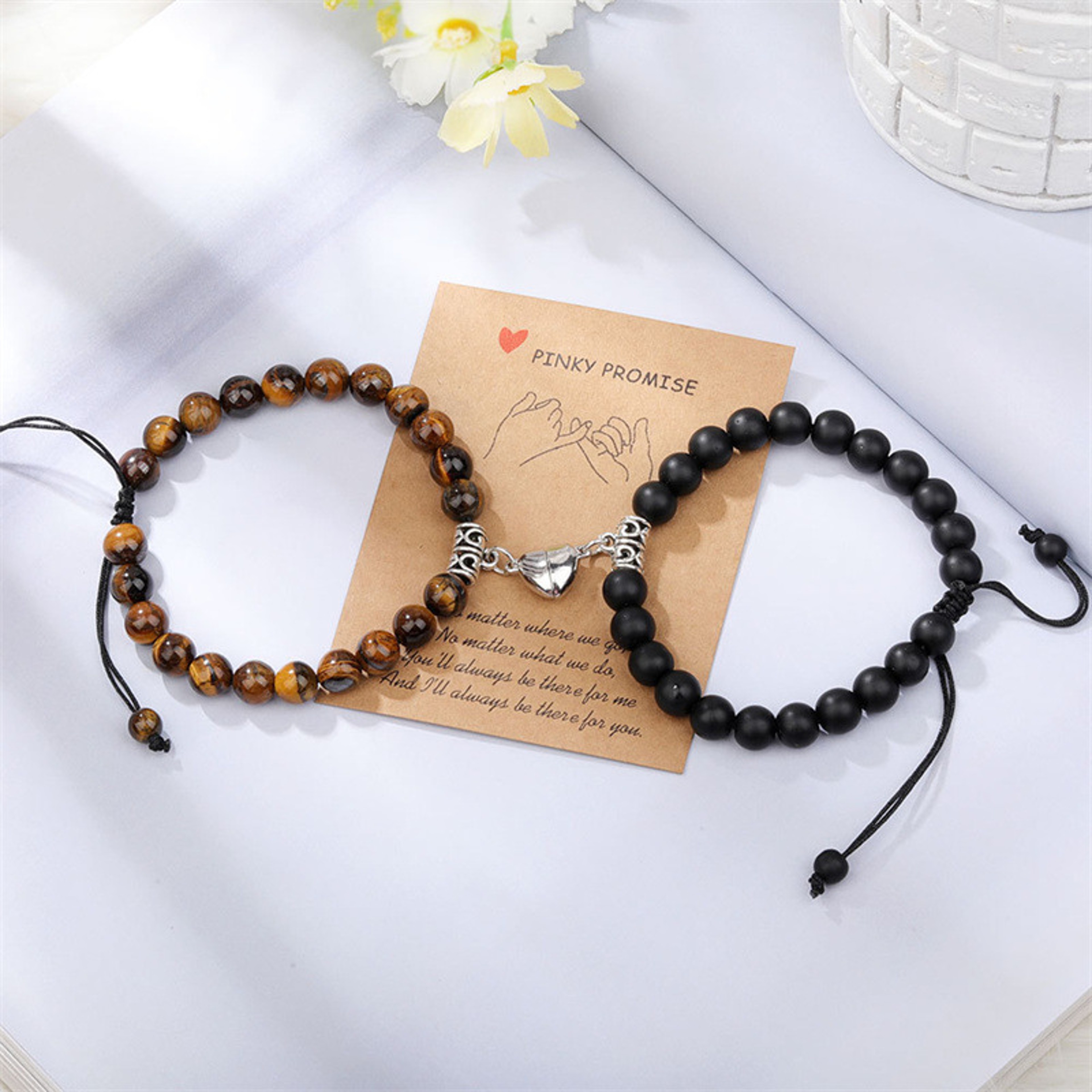 Natural Stone Heart Magnet Couple Bracelets For Lovers And Friends 10
