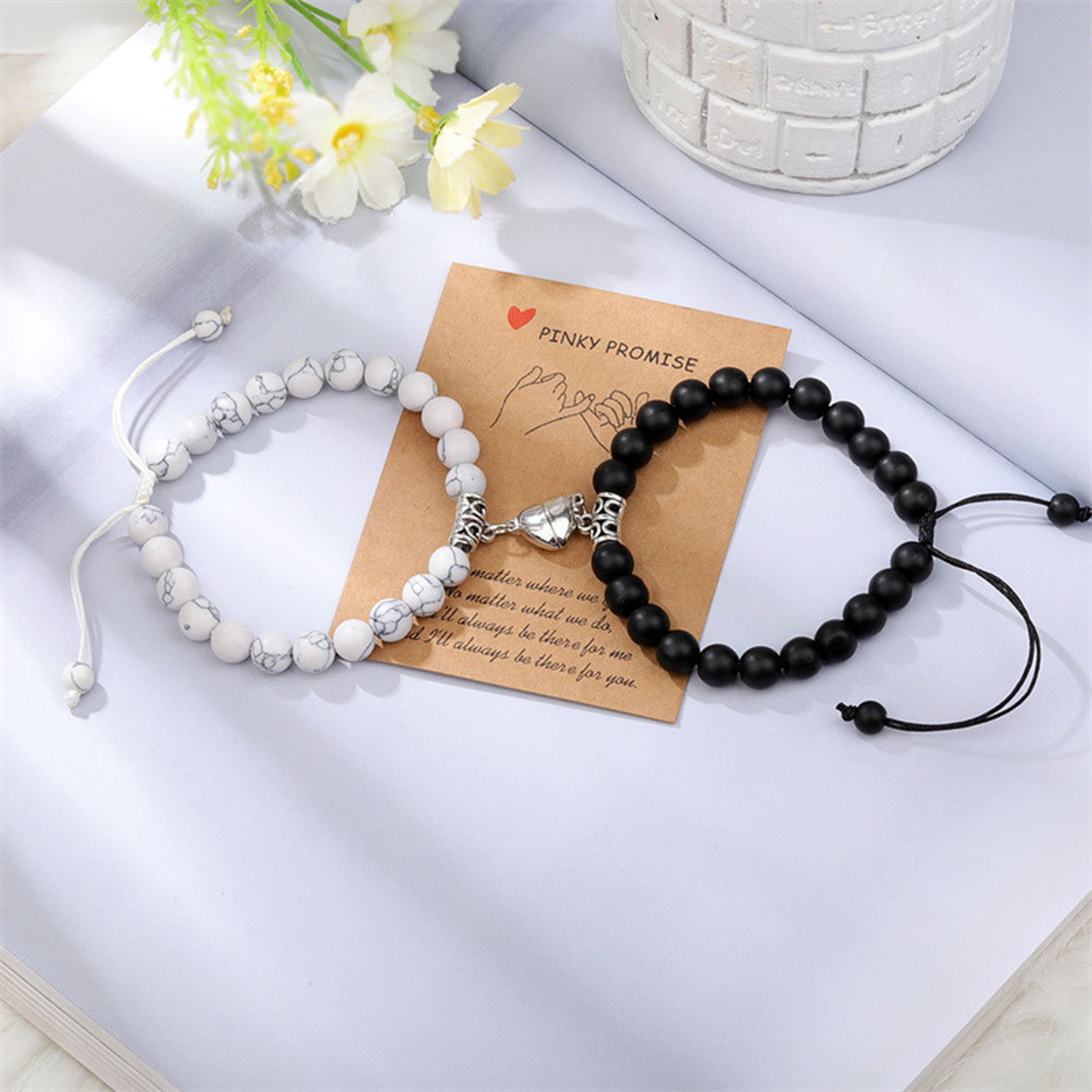 Natural Stone Heart Magnet Couple Bracelets For Lovers And Friends 11