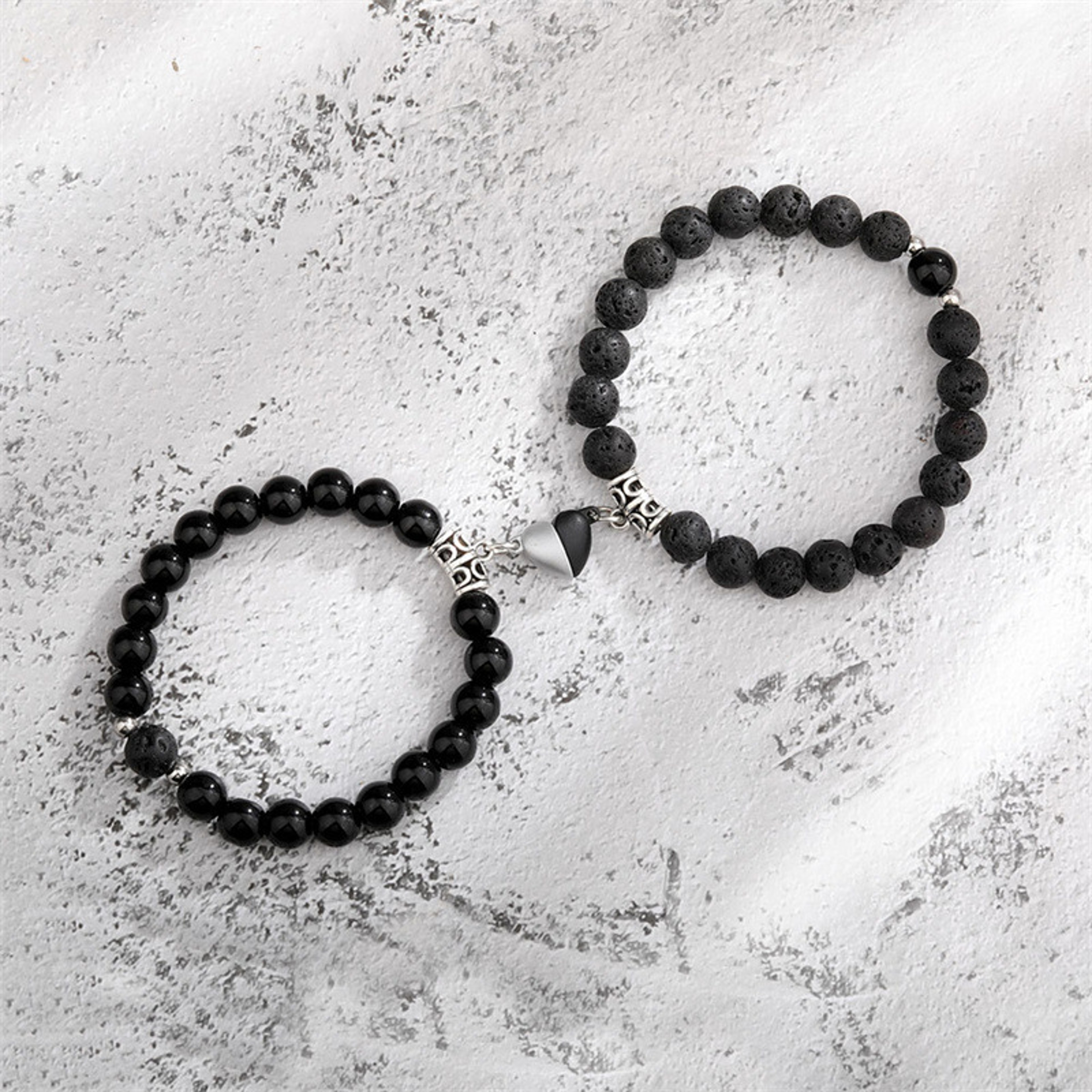 Natural Stone Heart Magnet Couple Bracelets For Lovers And Friends 15