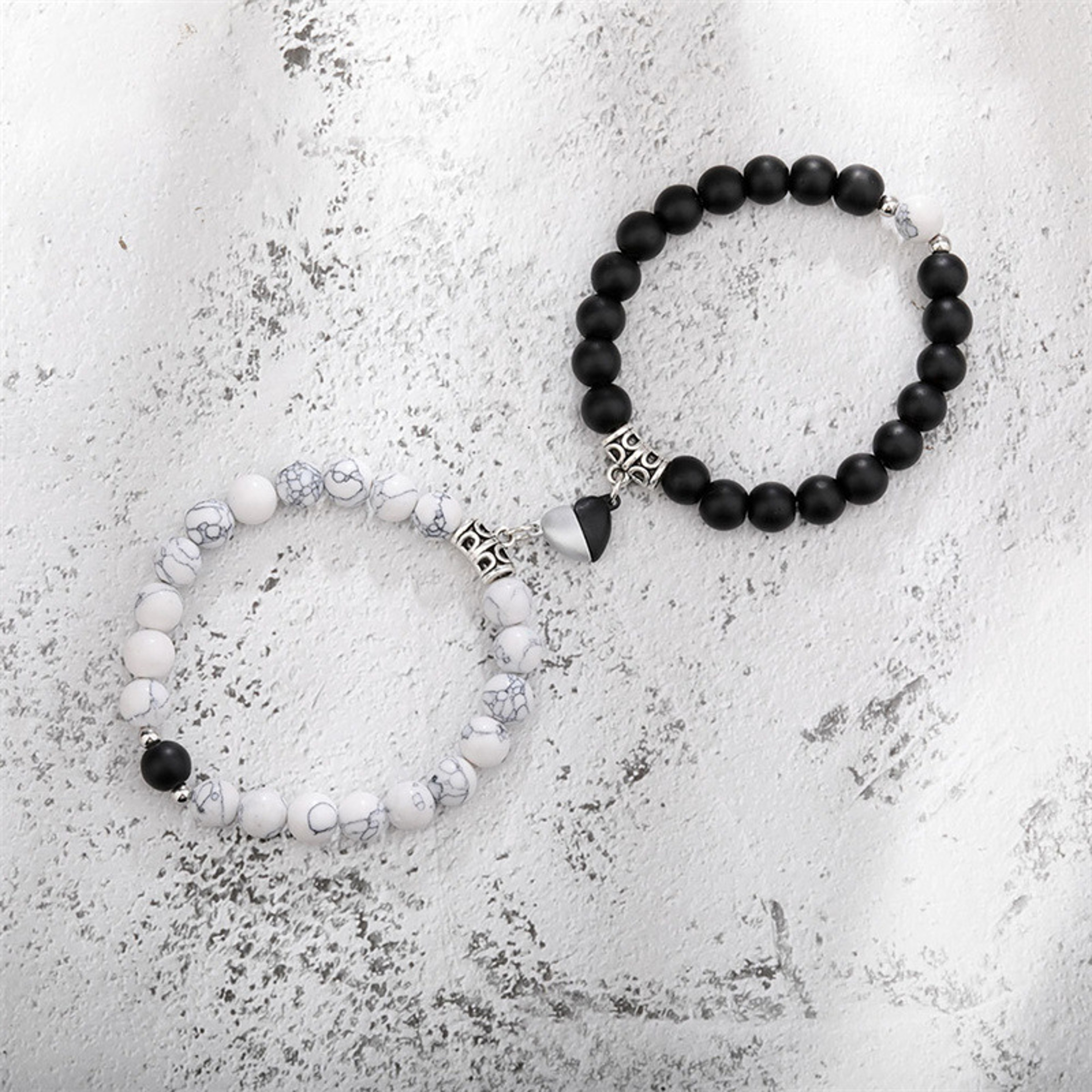 Natural Stone Heart Magnet Couple Bracelets For Lovers And Friends 18