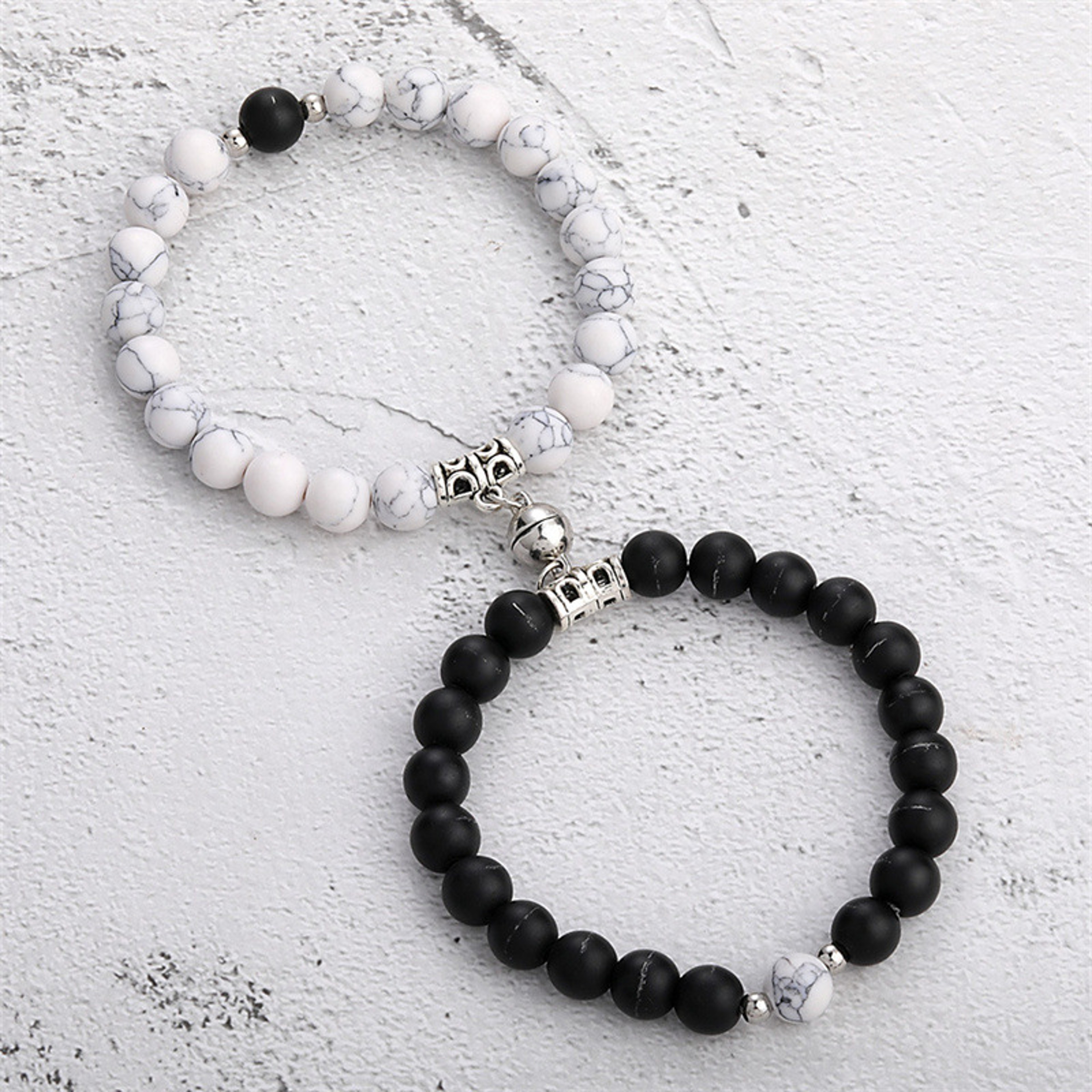 Natural Stone Heart Magnet Couple Bracelets For Lovers And Friends 21