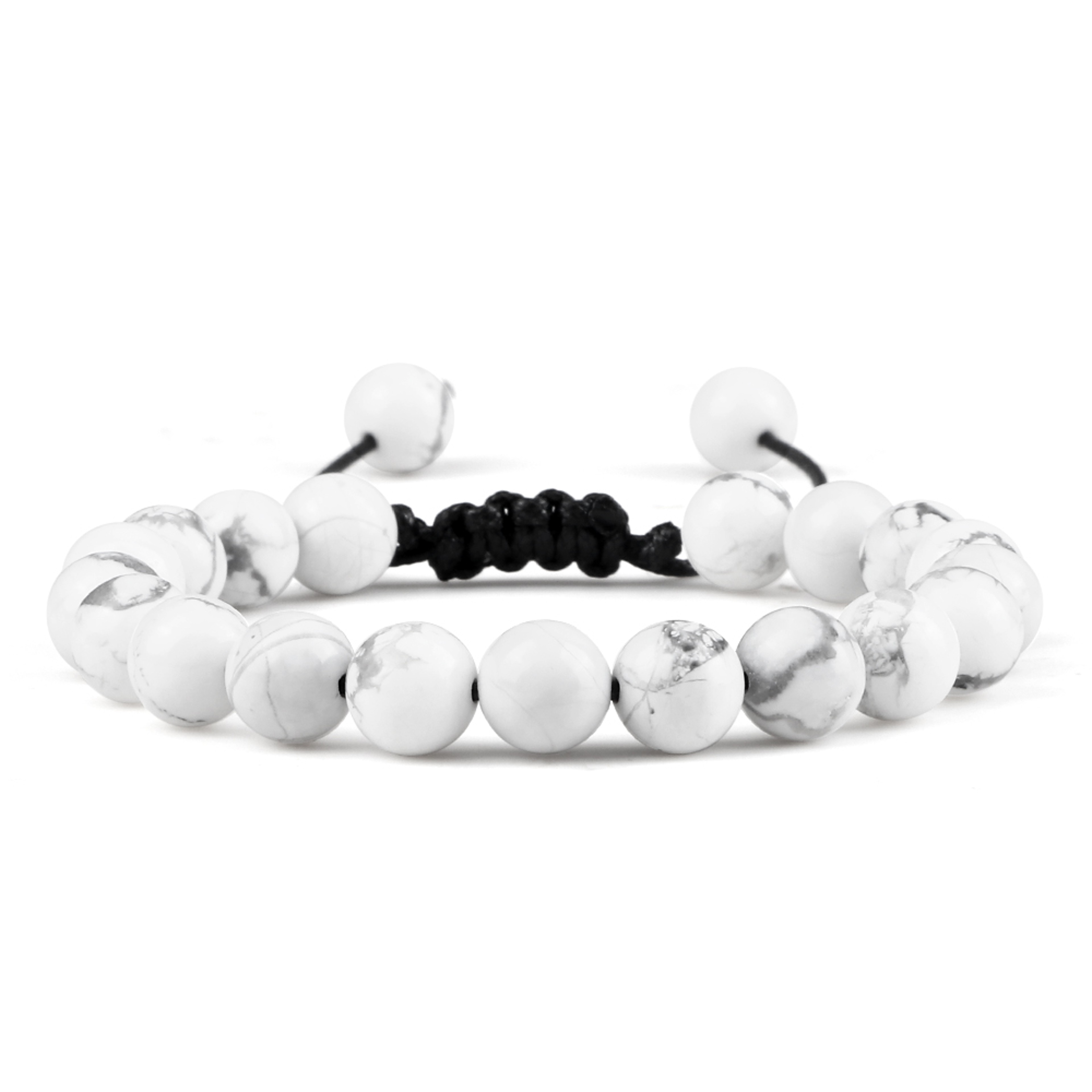 Adjustable Couples Bracelets With 8mm Beads And Braided Macrame Design 8