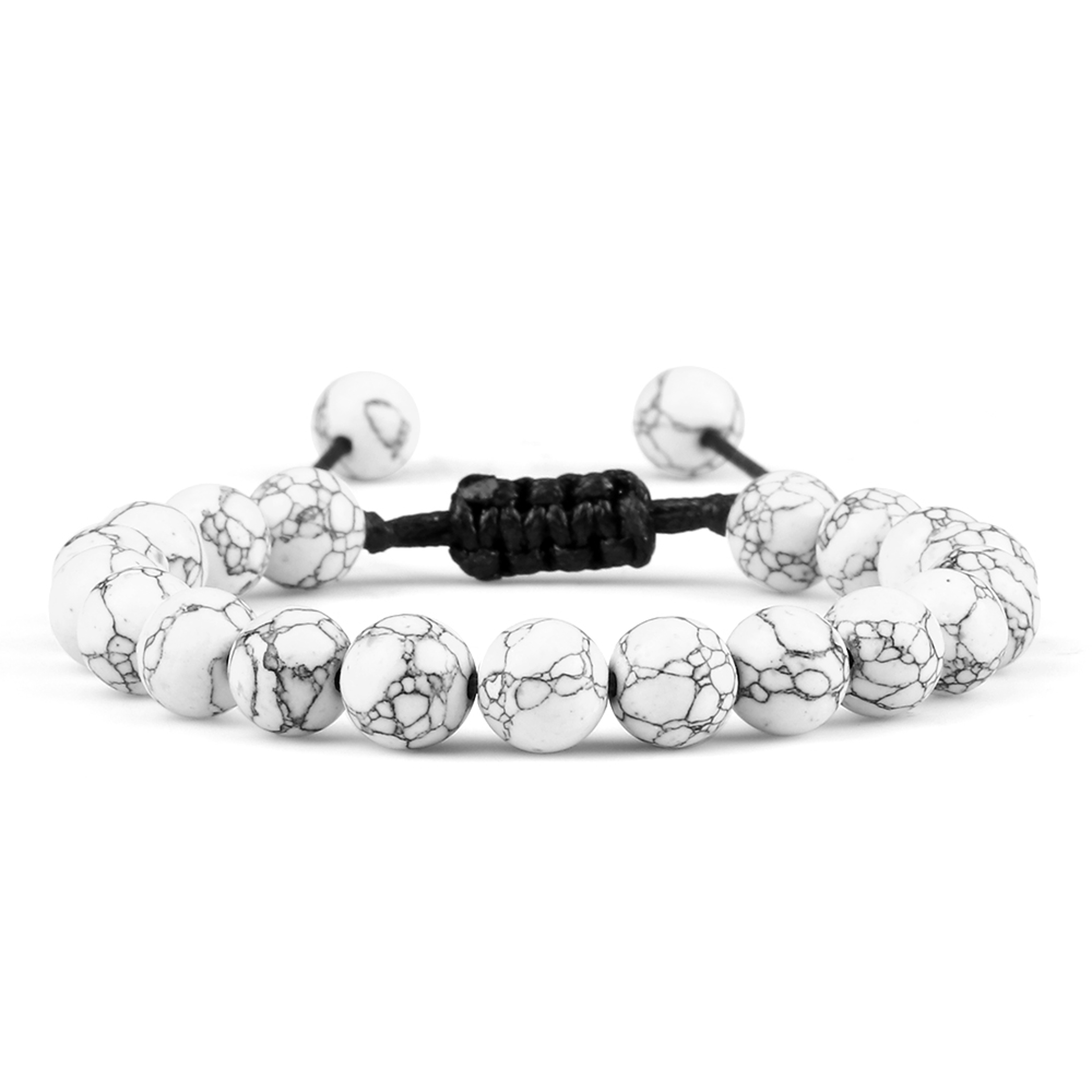 Adjustable Couples Bracelets With 8mm Beads And Braided Macrame Design 10