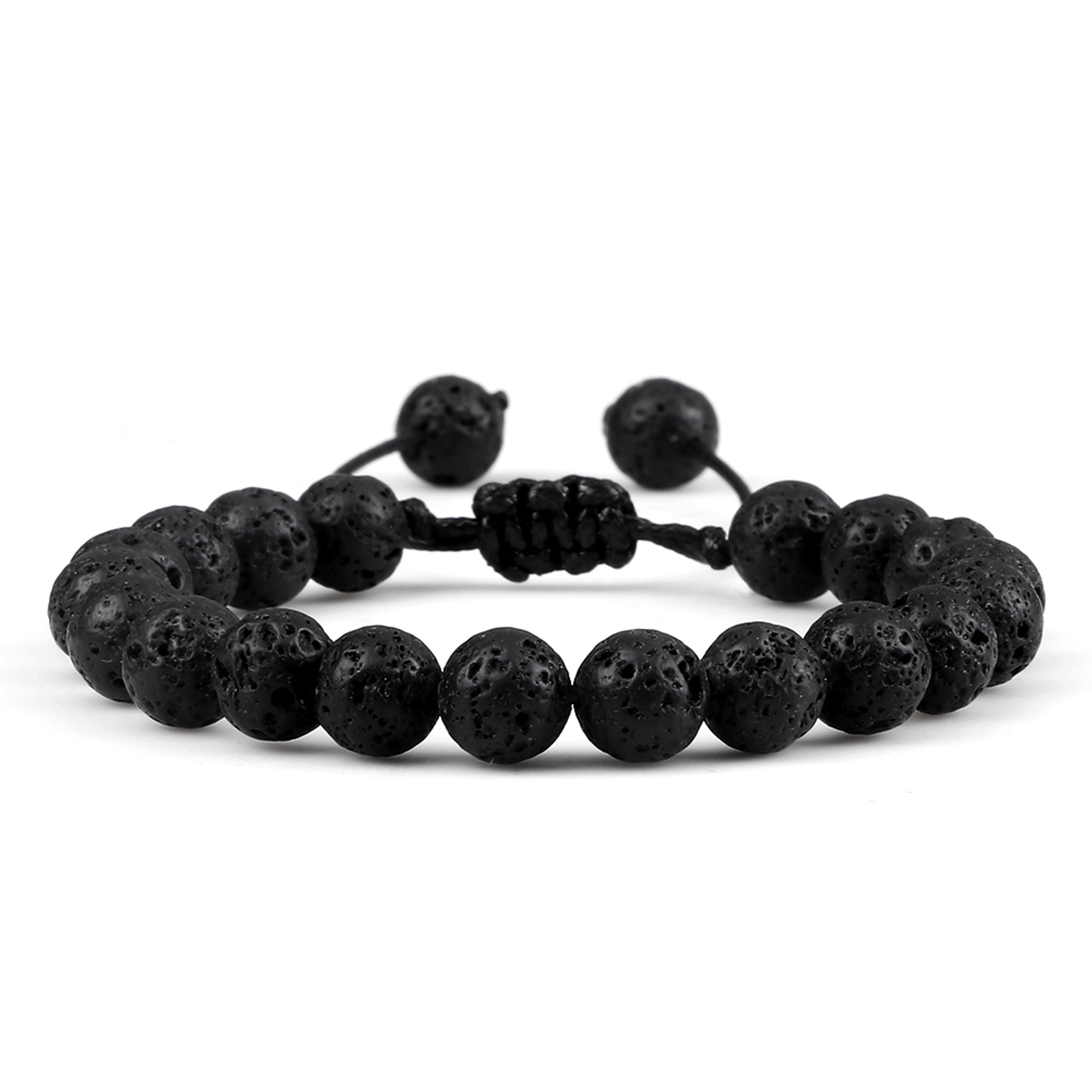 Adjustable Couples Bracelets With 8mm Beads And Braided Macrame Design 12