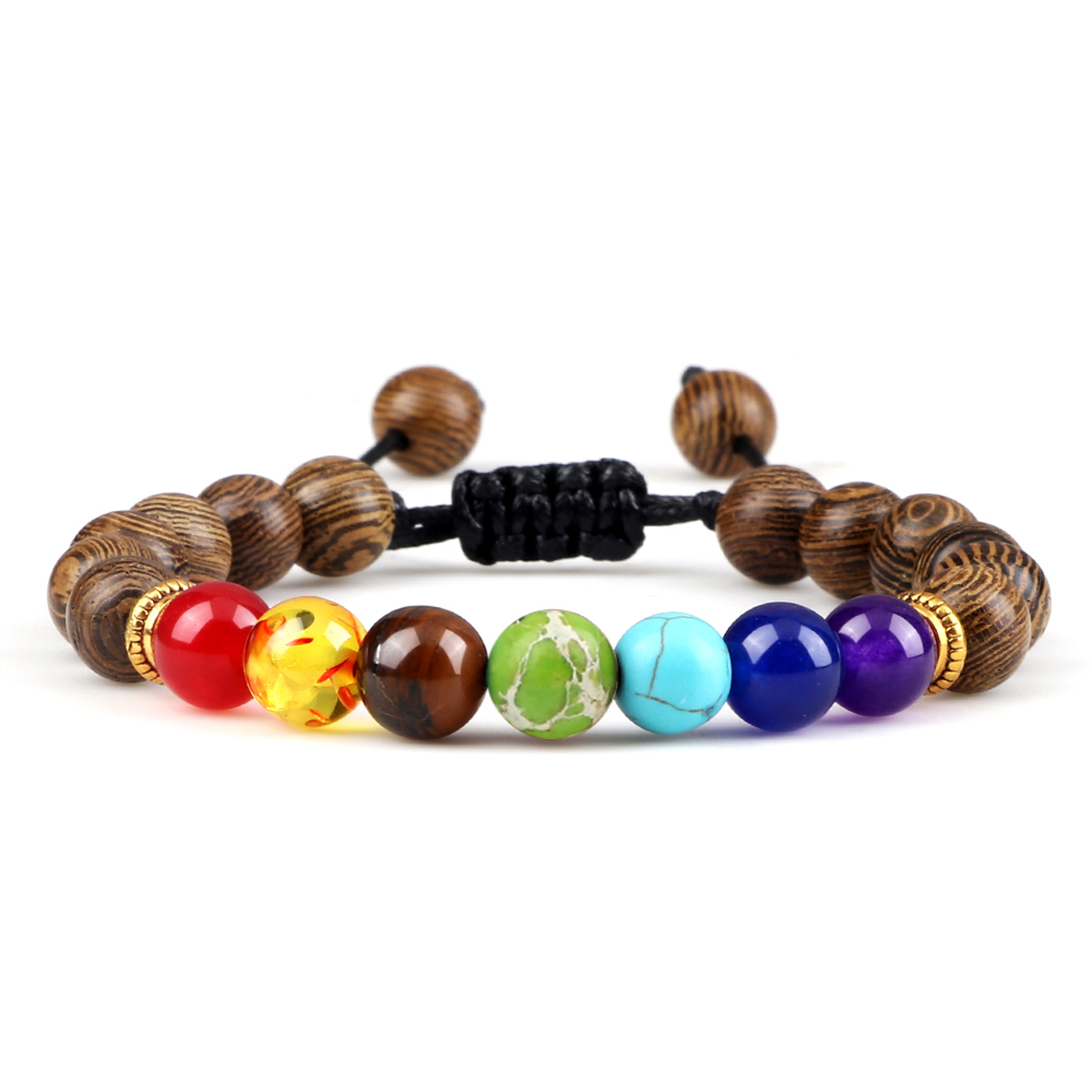 Adjustable Couples Bracelets With 8mm Beads And Braided Macrame Design 16