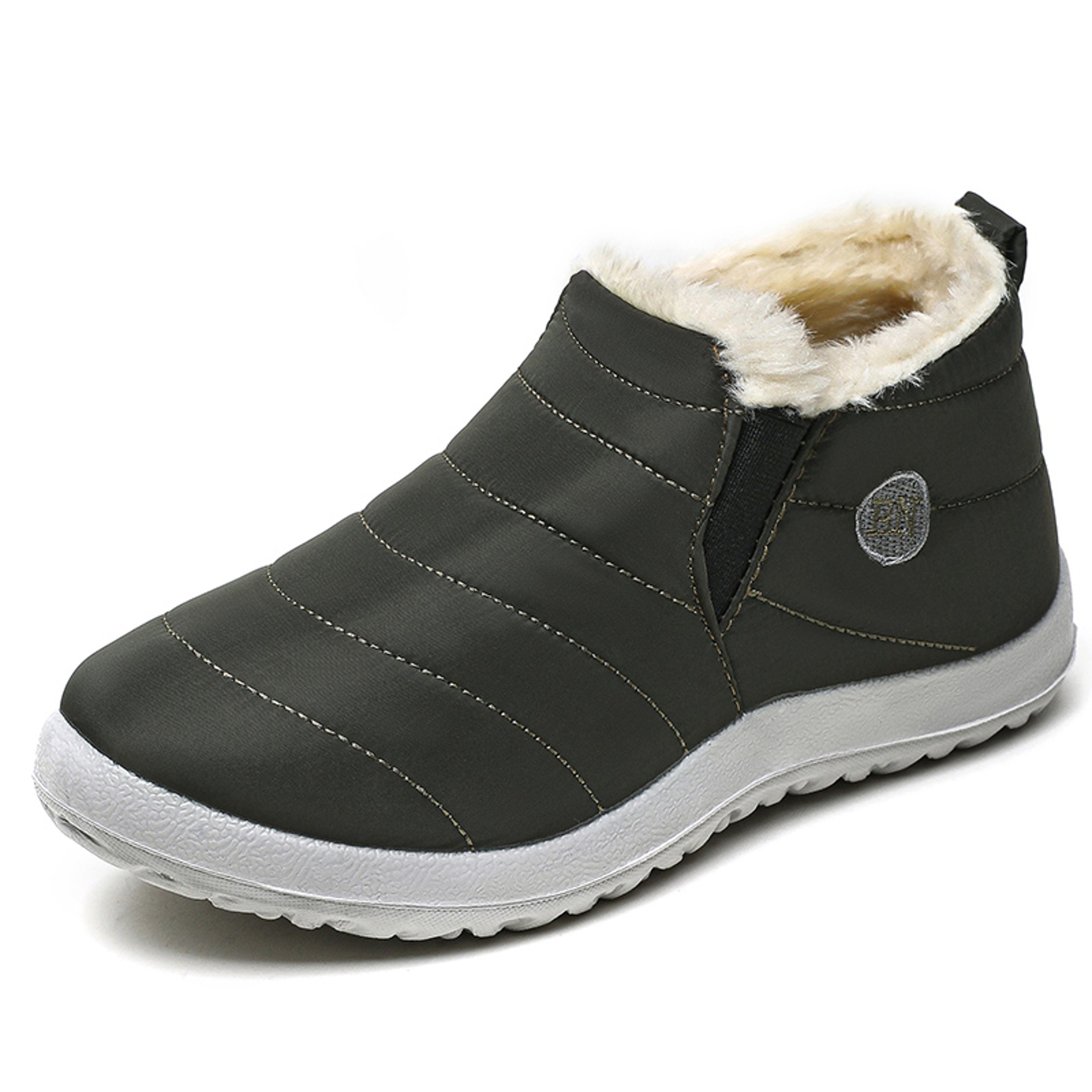 Mens Waterproof Winter Snow Boots With Plush Lining And SlipOn Design 0