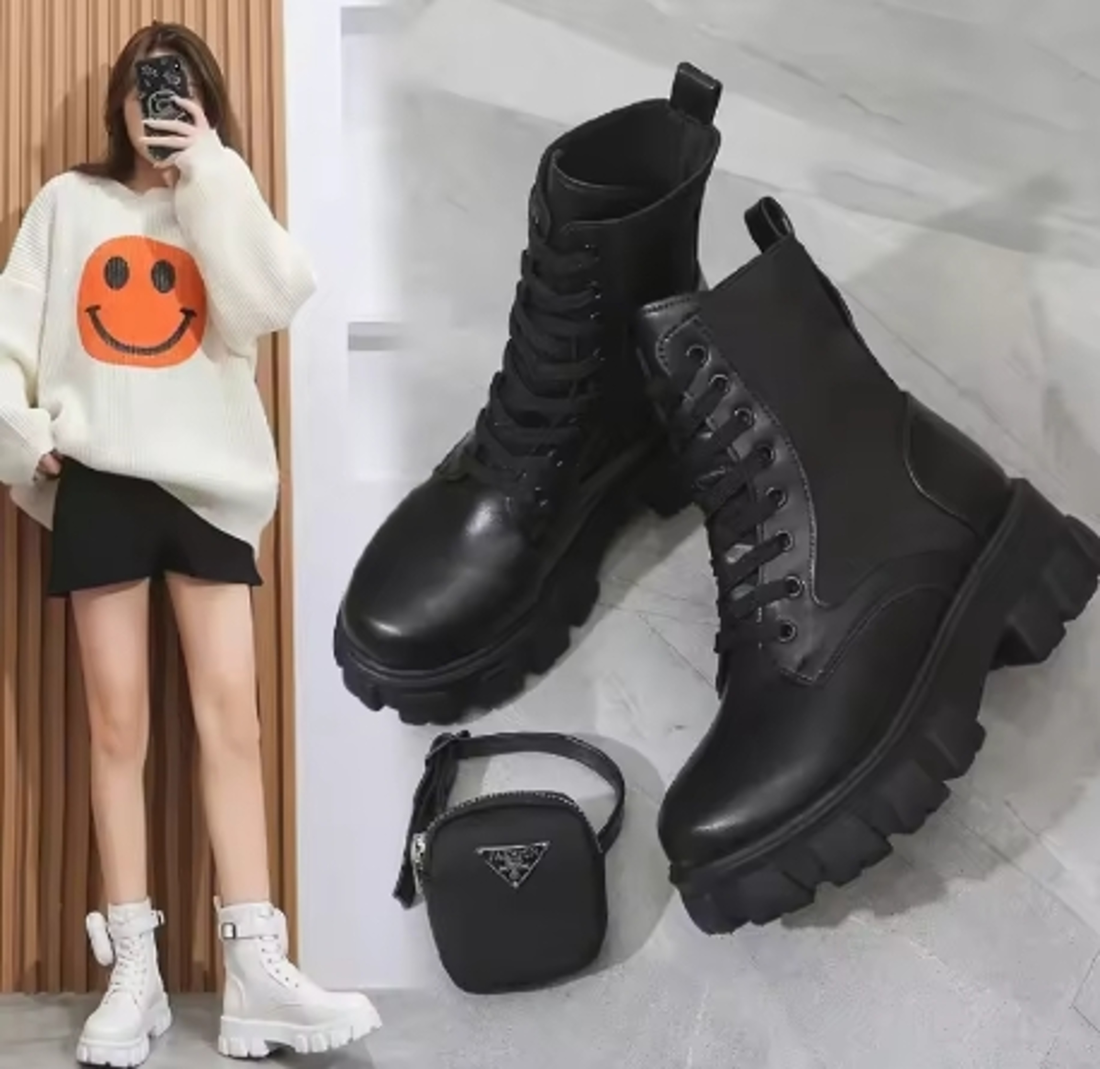 Womens MidCalf Platform Boots With Square Heels And Waterproof Design 5