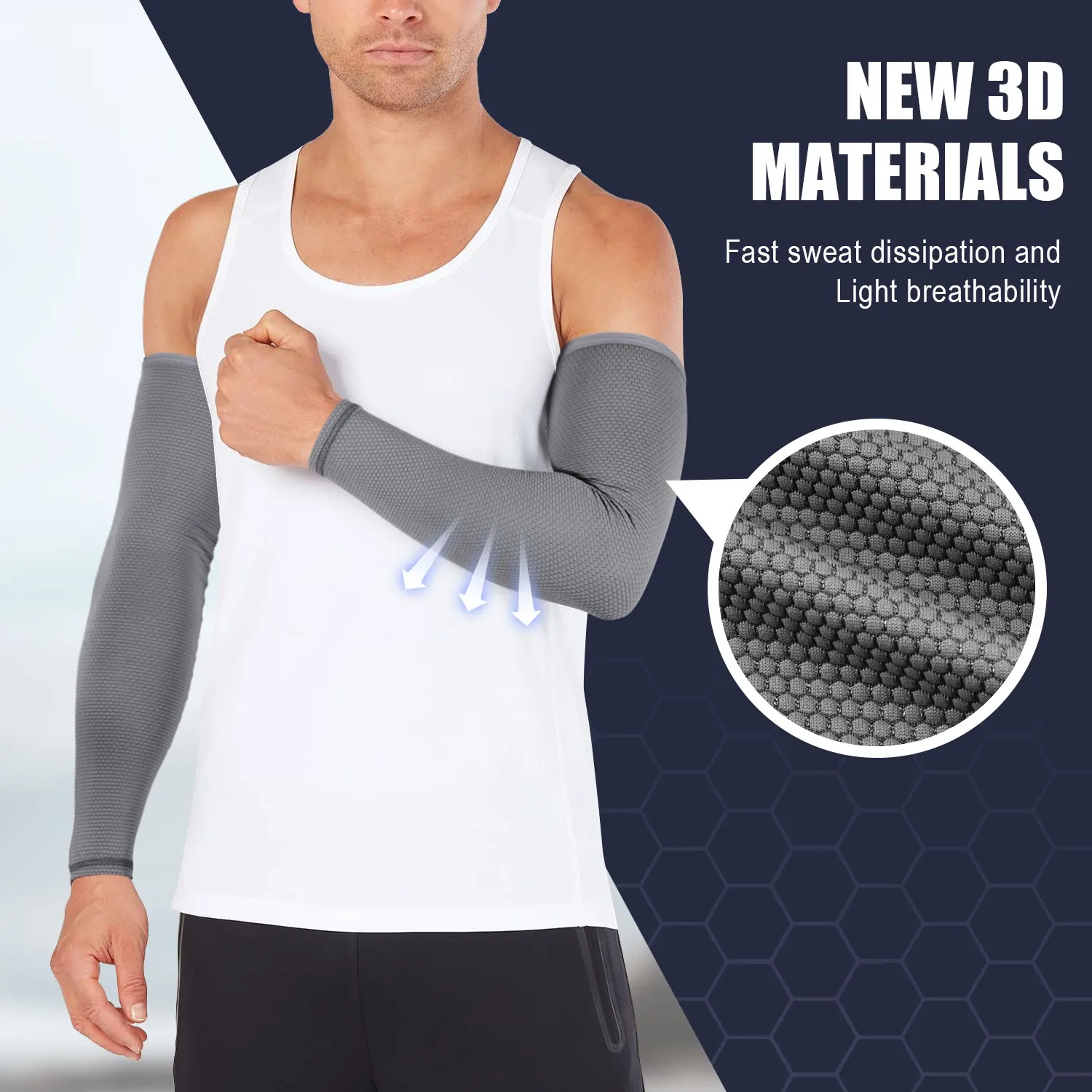 UPF50 Cooling Arm Sleeves For Sun Protection And Outdoor Sports 2