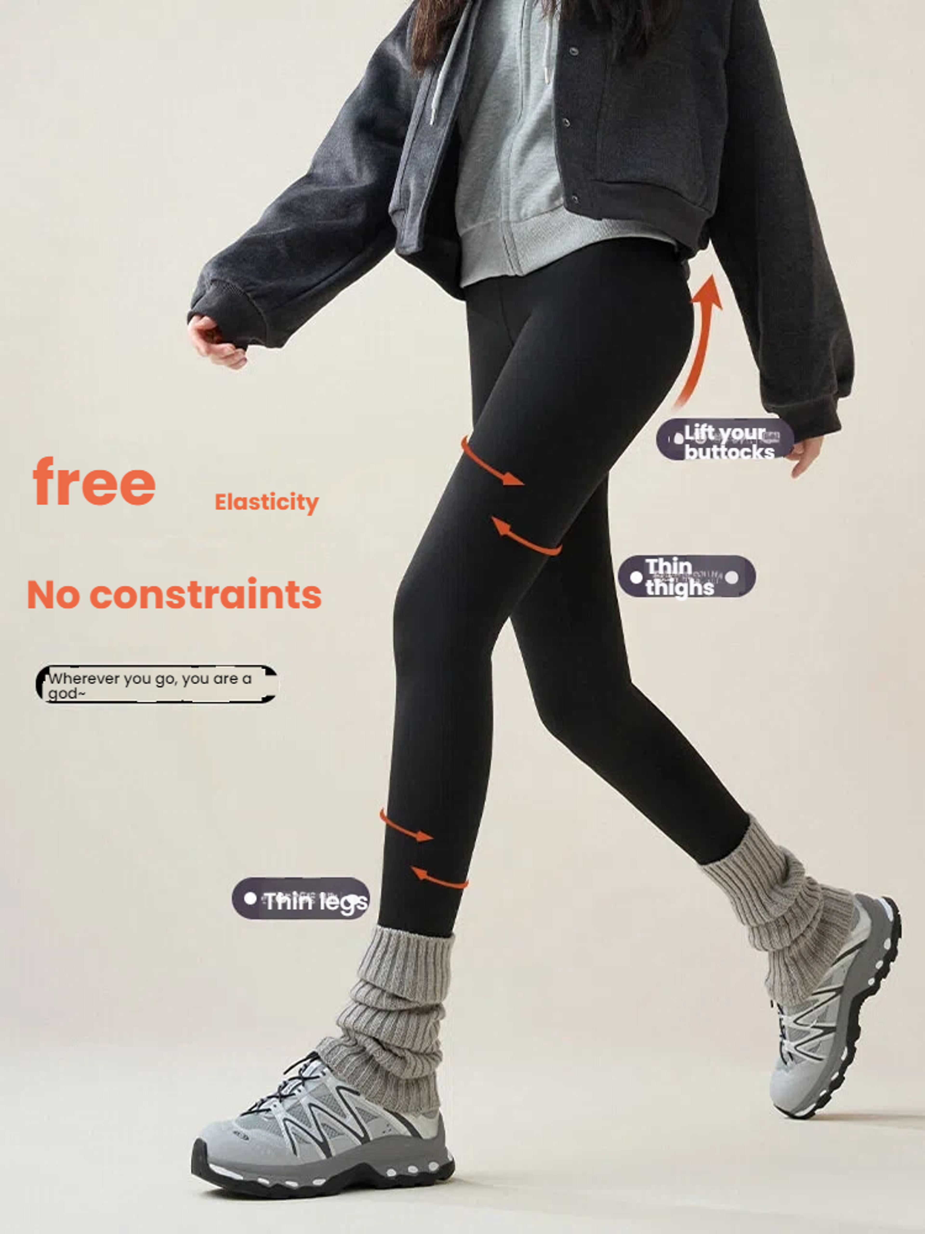 Womens High Waisted Thermal Fleece Lined Leggings For Winter 4