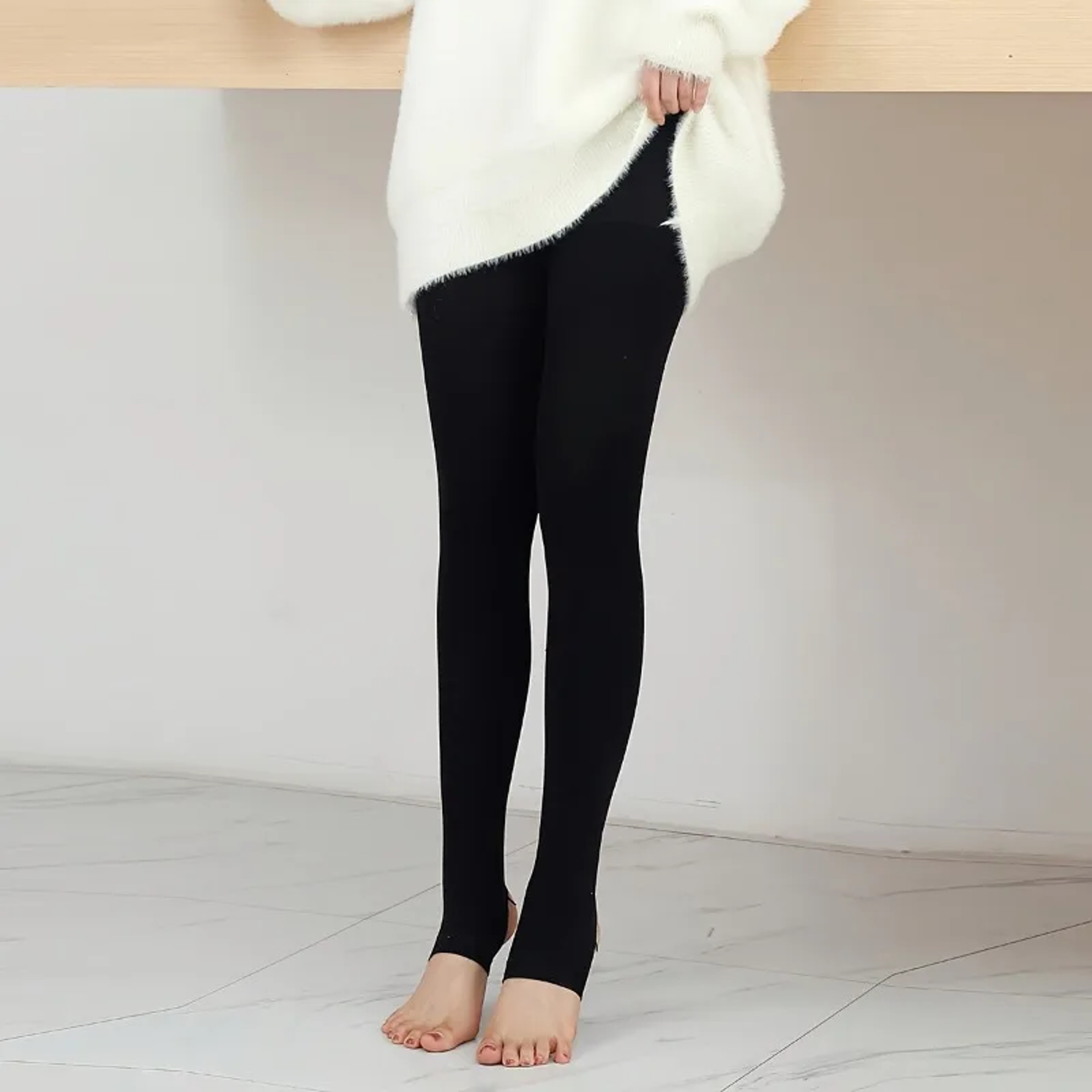Winter Fleece Lined Leggings For Women Thickened Warm AnkleLength Tights 3