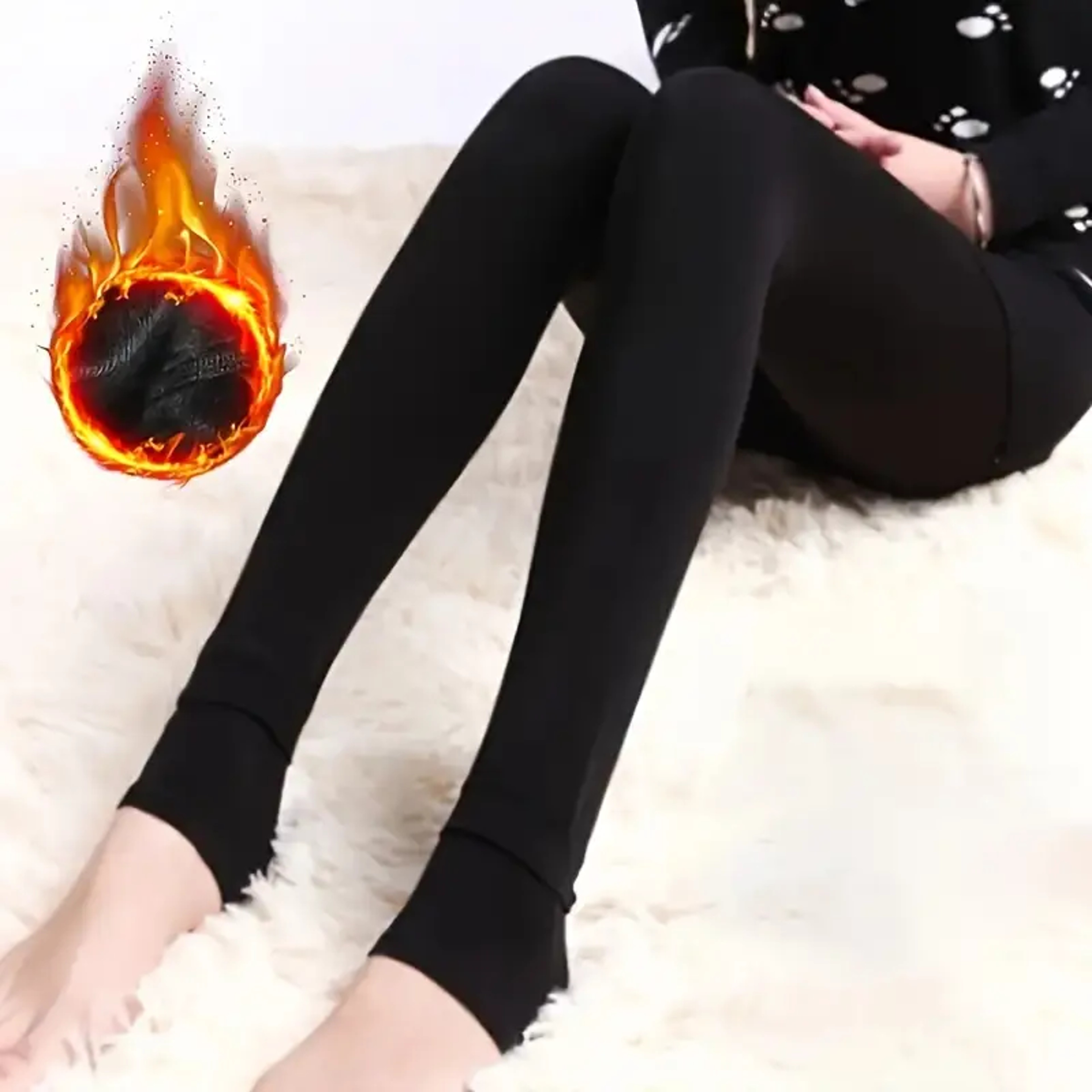 Winter Fleece Lined Leggings For Women Thickened Warm AnkleLength Tights 5