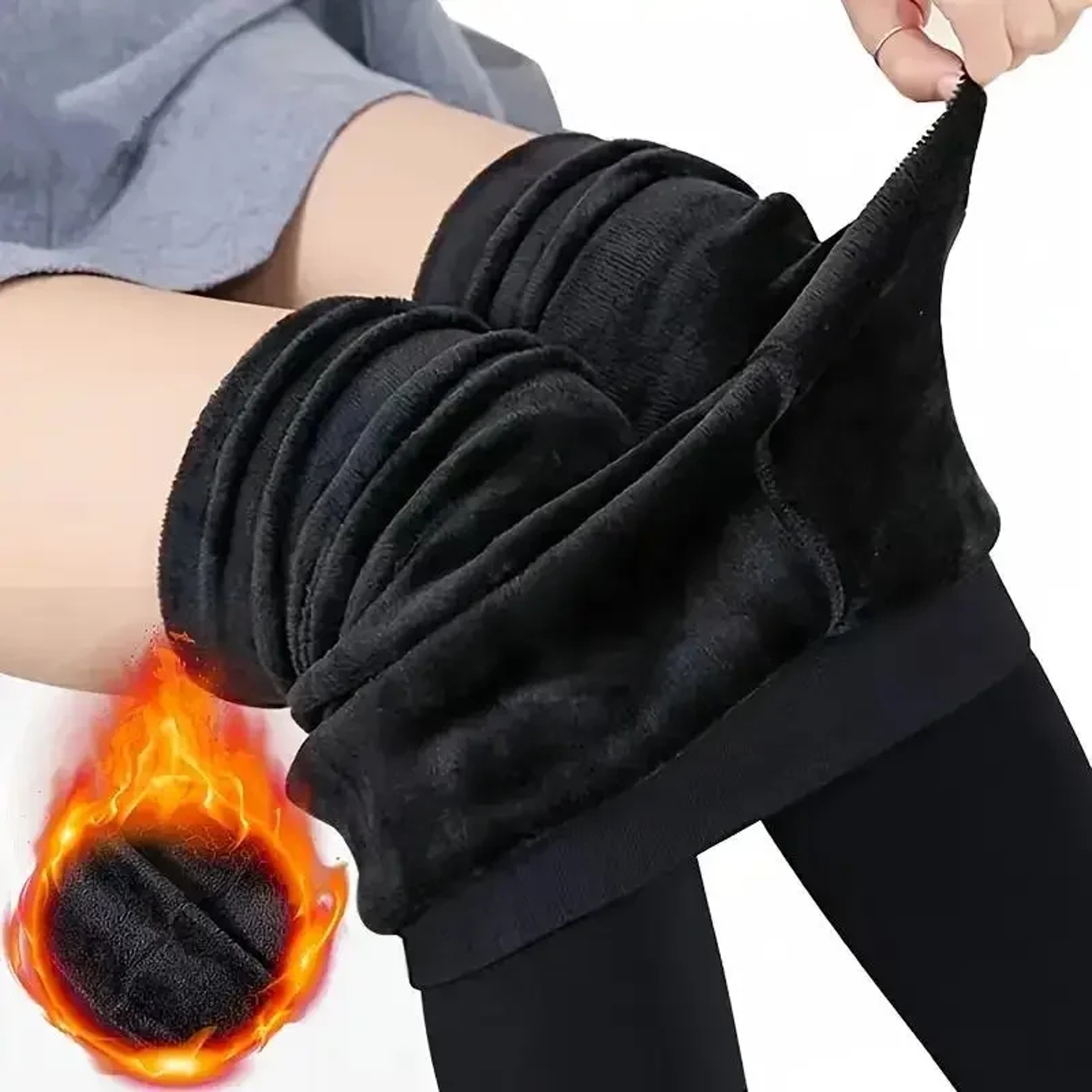Winter Fleece Lined Leggings For Women Thickened Warm AnkleLength Tights 6