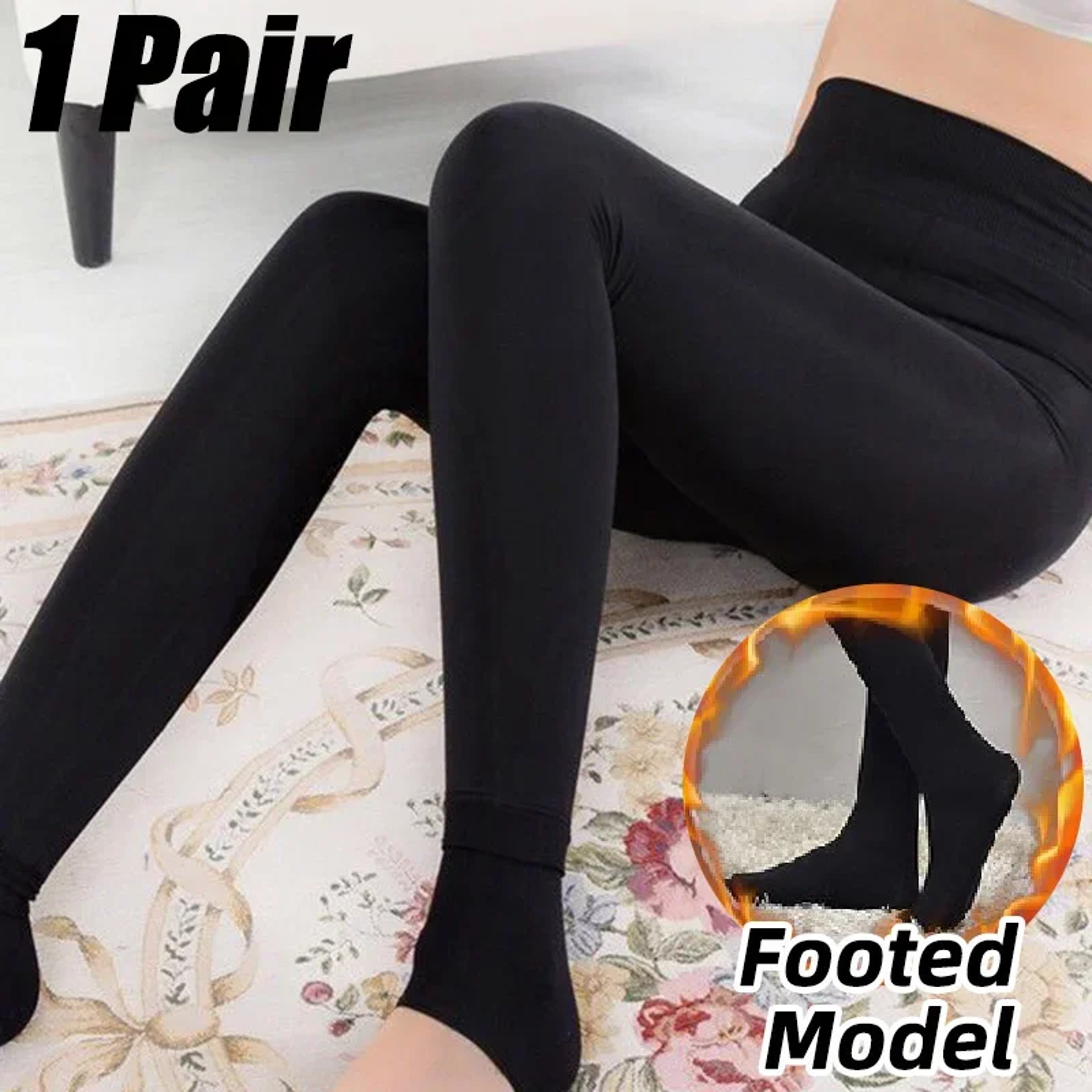 Winter Fleece Lined Leggings For Women Thickened Warm AnkleLength Tights 9