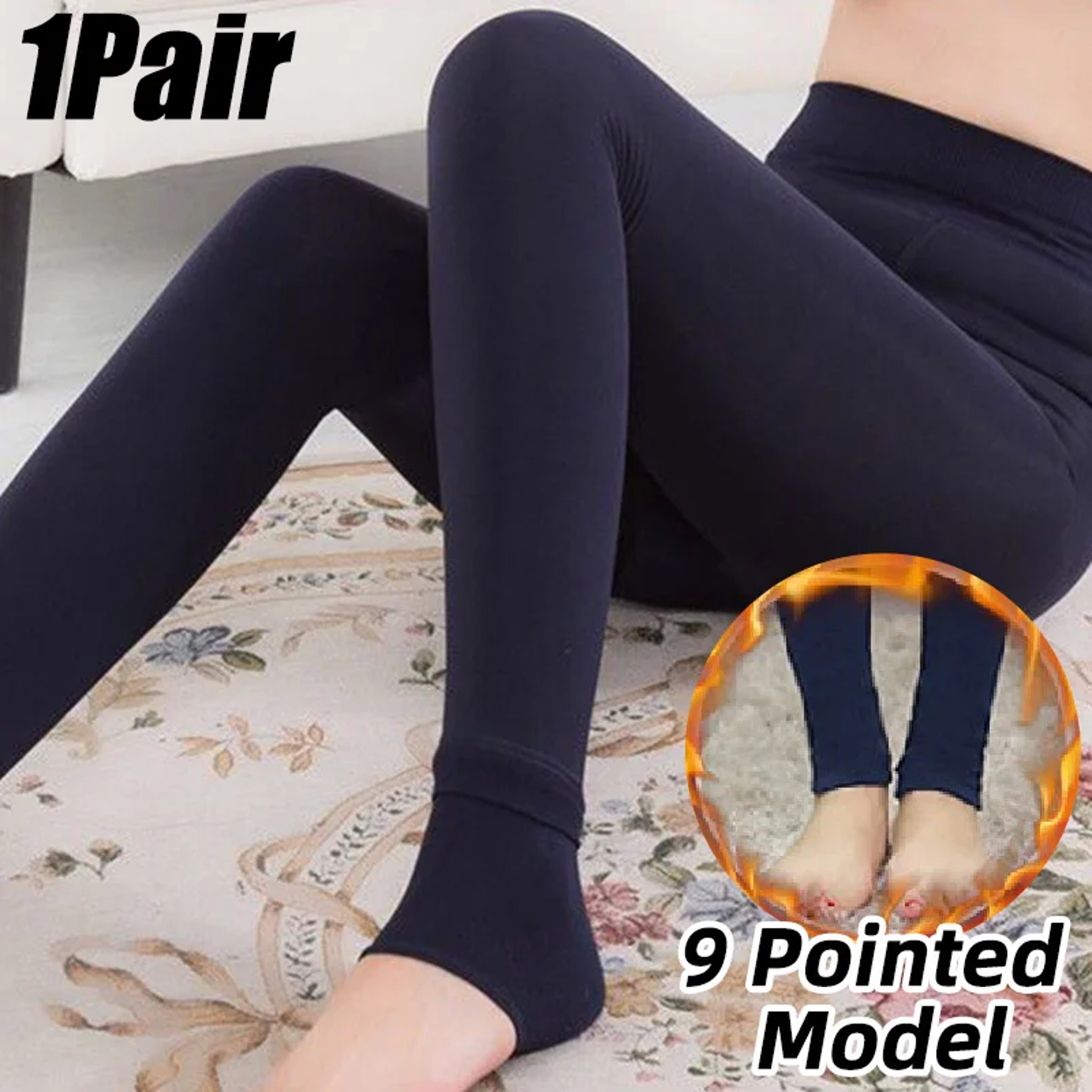 Winter Fleece Lined Leggings For Women Thickened Warm AnkleLength Tights 11