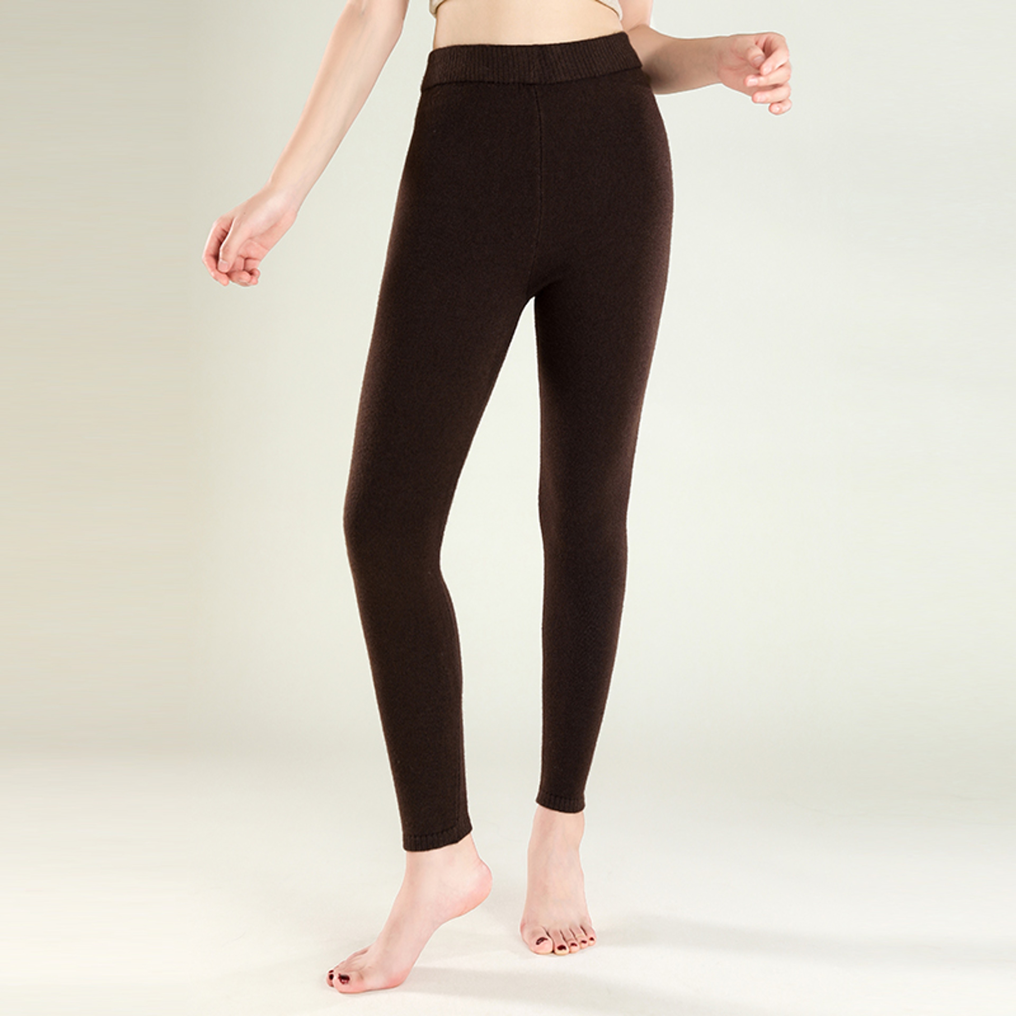Womens Wool Leggings Slim Fit Seamless AnkleLength Winter Pants 11