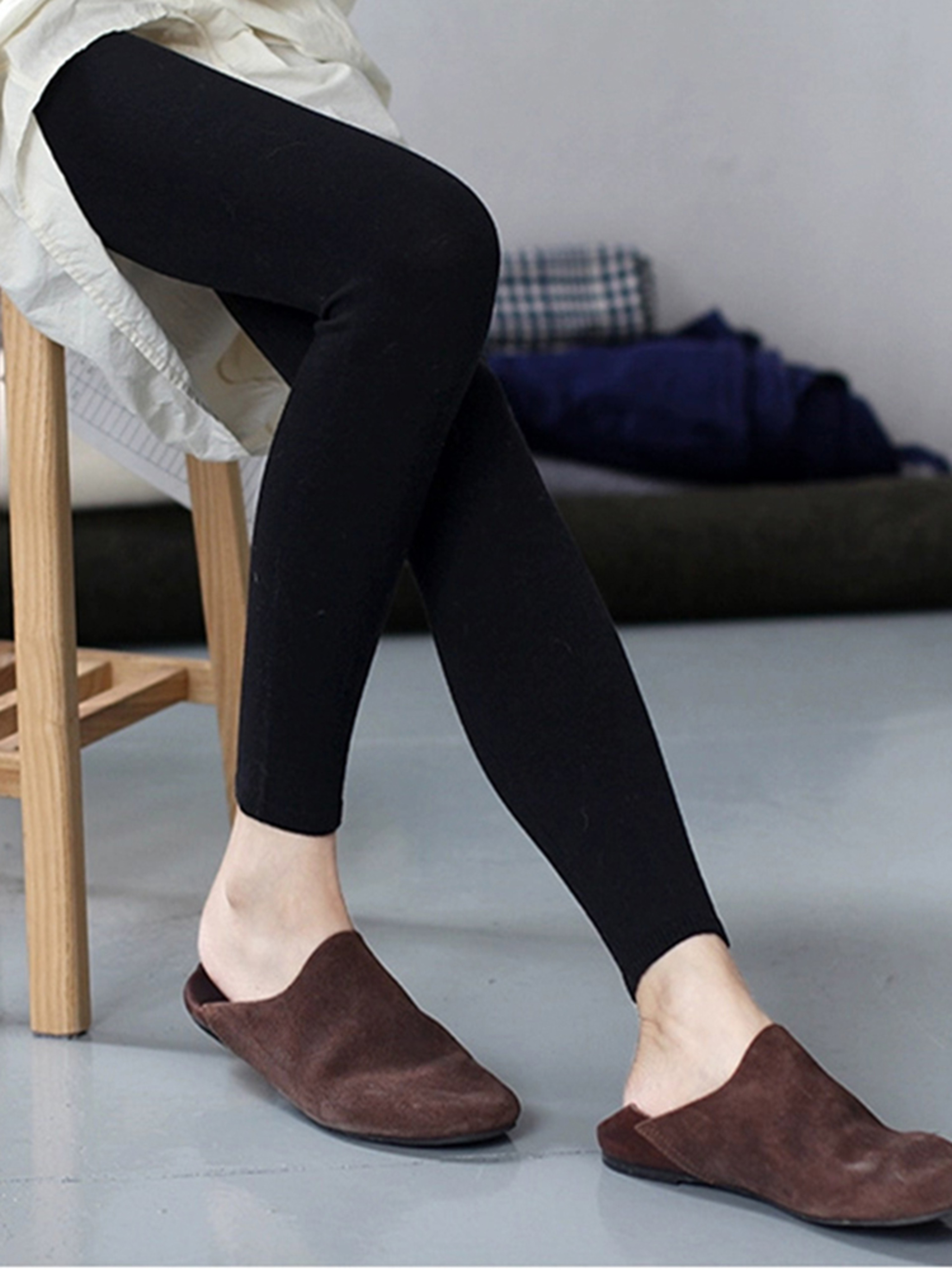 Womens High Waisted Wool Blend Leggings For Fall And Winter 0
