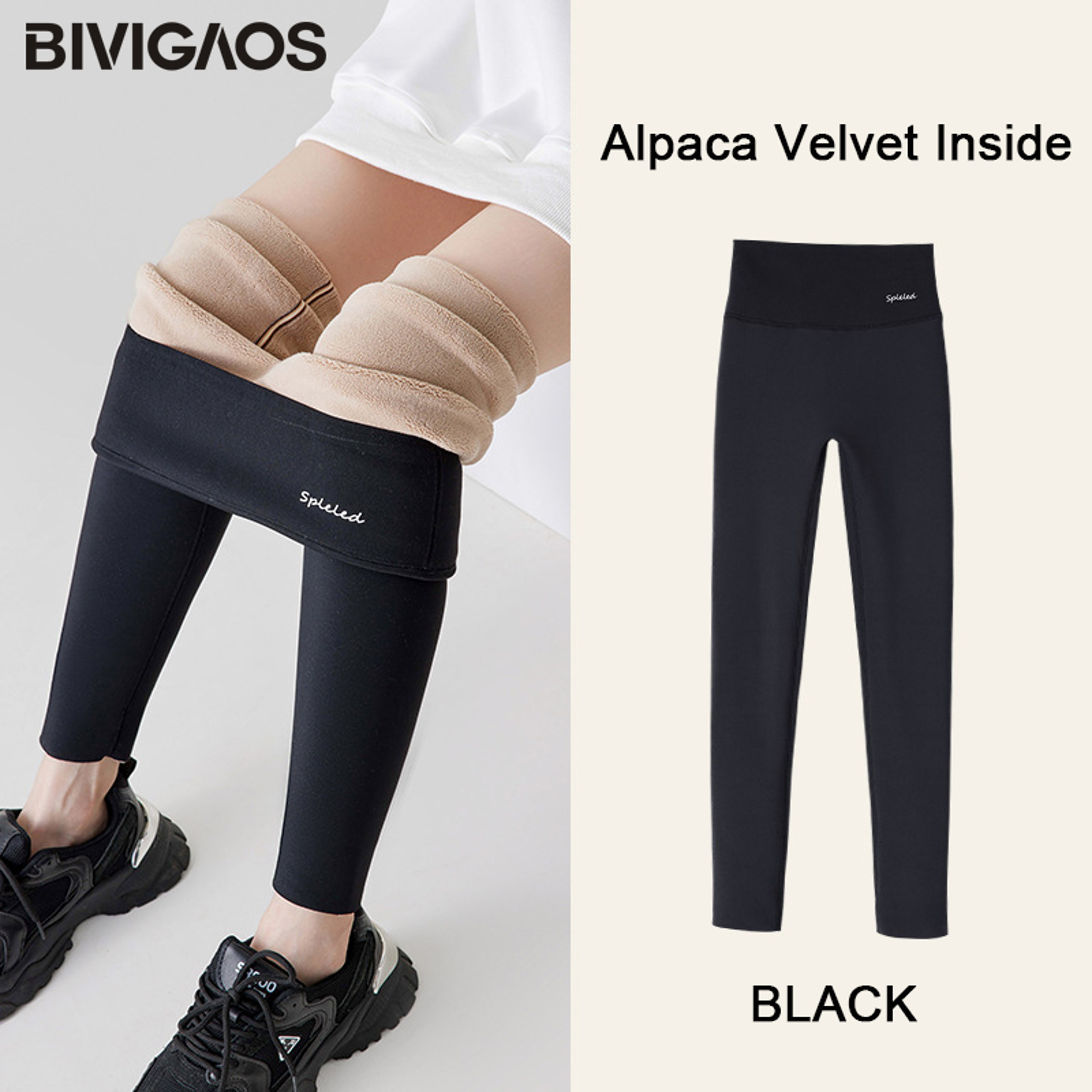 Womens HighWaisted FleeceLined Leggings With Seamless Stretch Fit 7